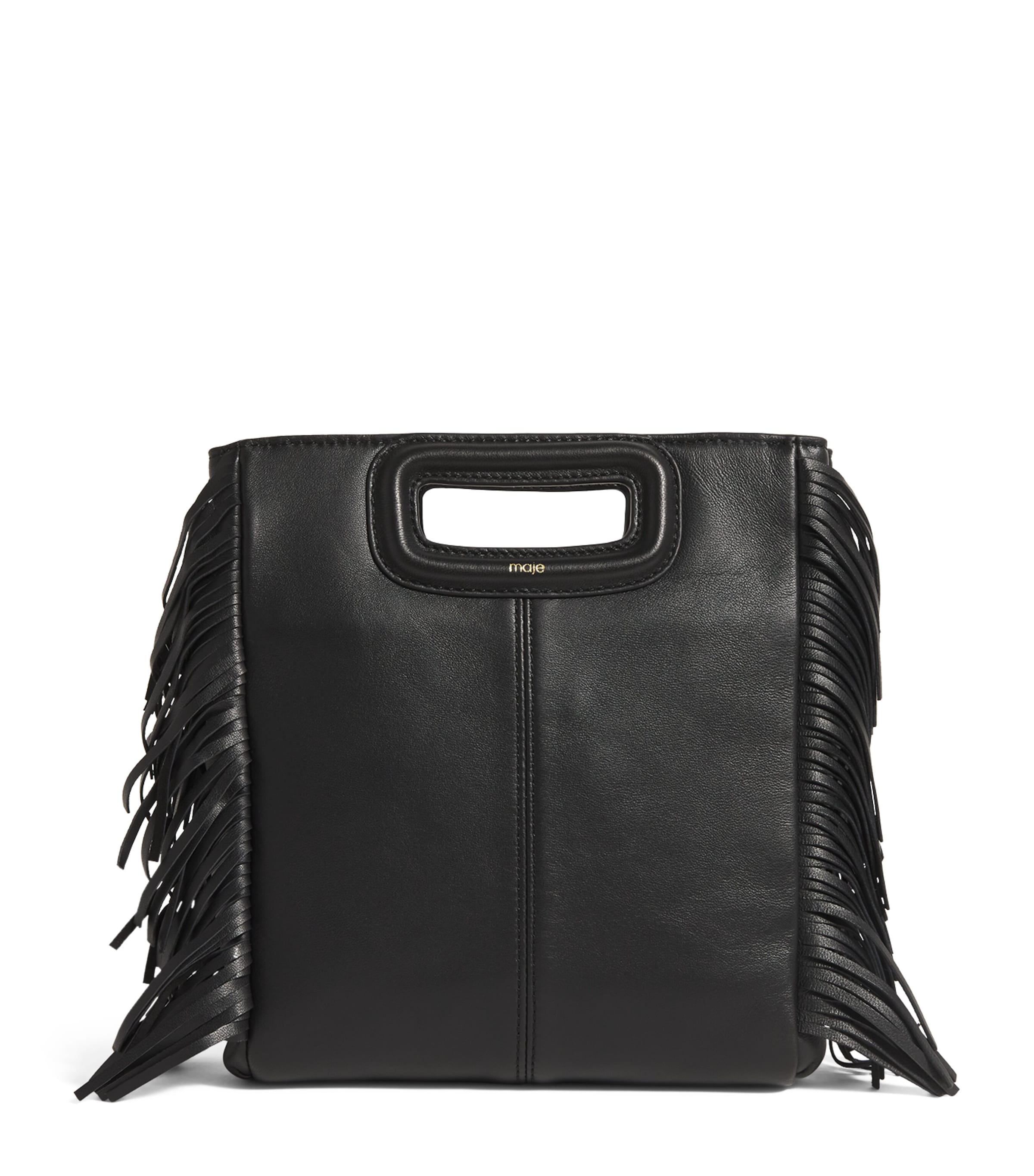 Maje Leather M Top-Handle Bag Black