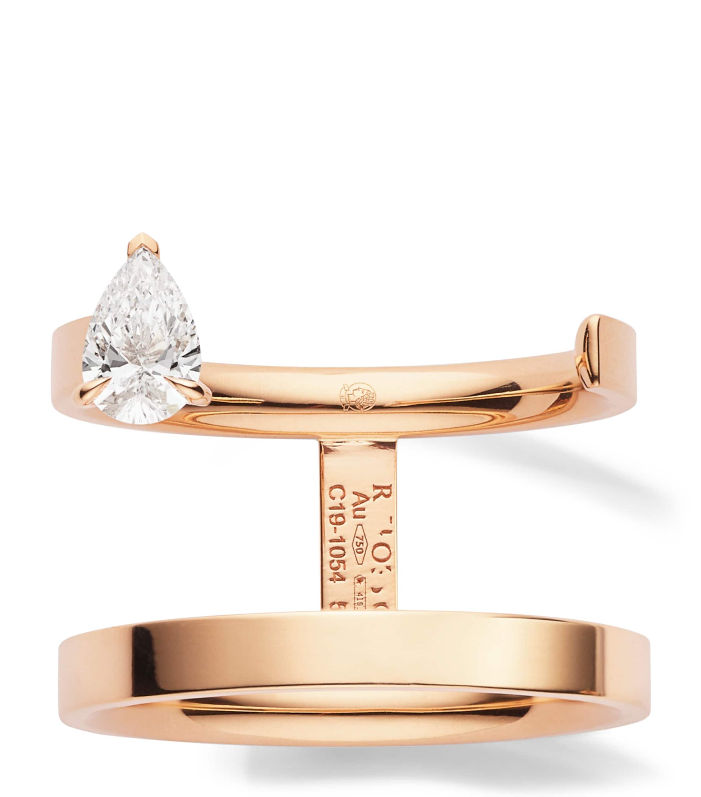 Repossi Rose Gold and Diamond Serti sur Vide Ring Pink Gold