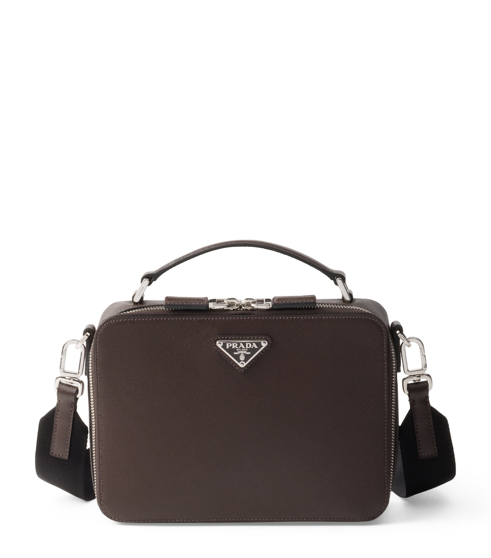 Medium Saffiano Leather Brique Top-Handle Bag