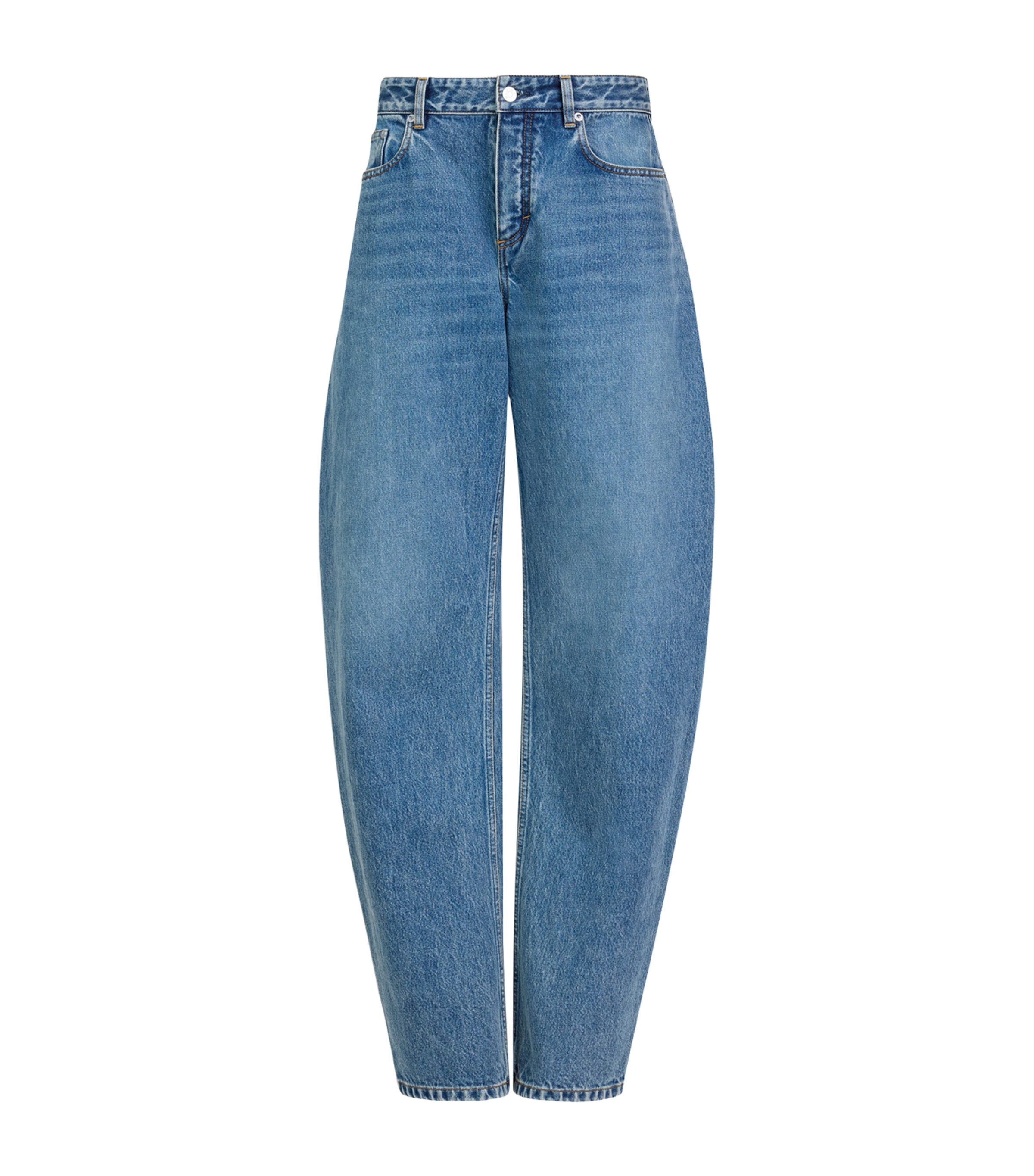 Alaïa Womens Round Wide-Leg Jeans Handsand Wash