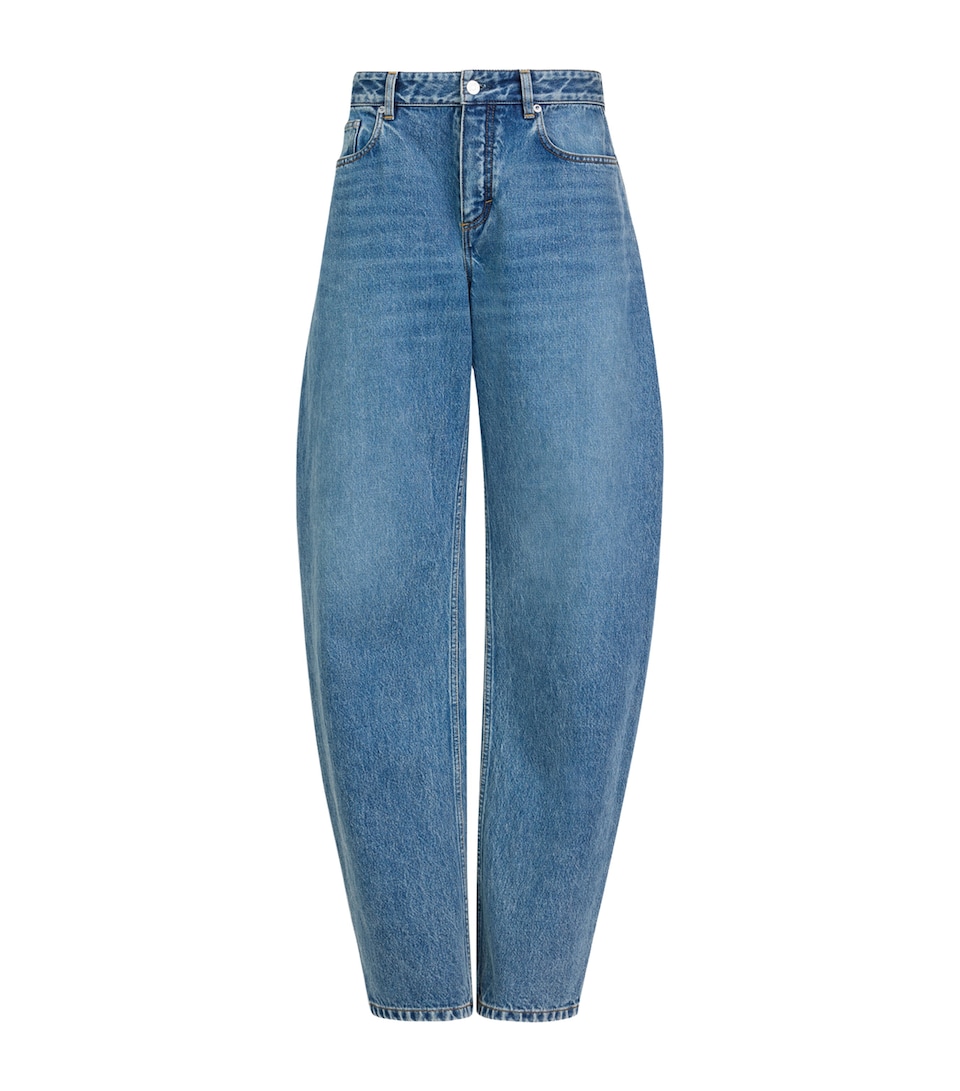 Alaïa Womens Round Wide-Leg Jeans Handsand Wash