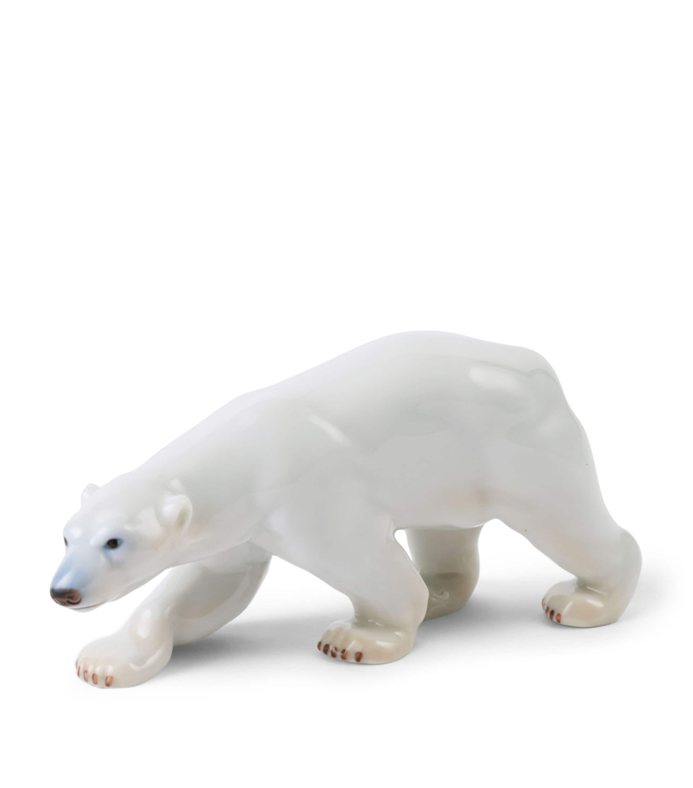 Royal Copenhagen Ceramic Miniature Polar Bear Figurine White