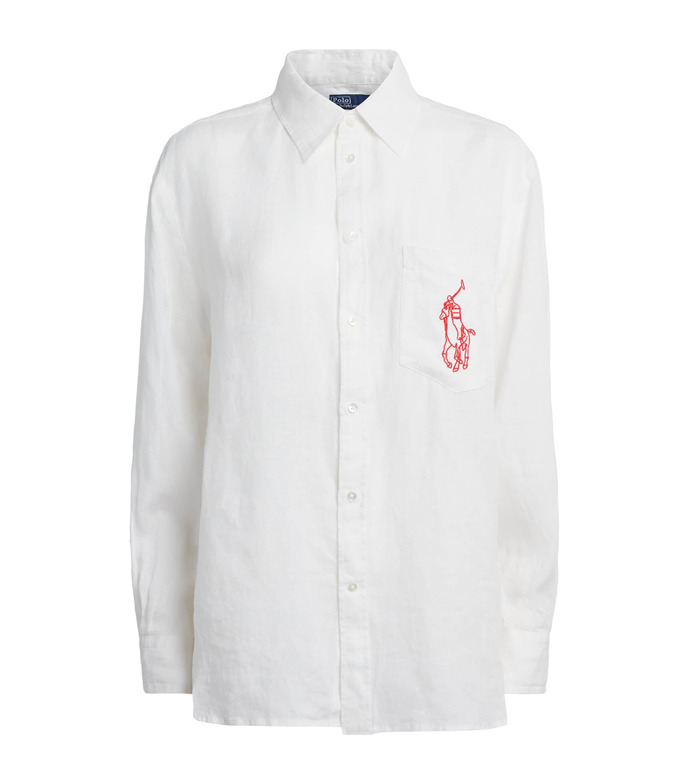 Polo Ralph Lauren Womens Linen Sport Shirt Classic Oxford White