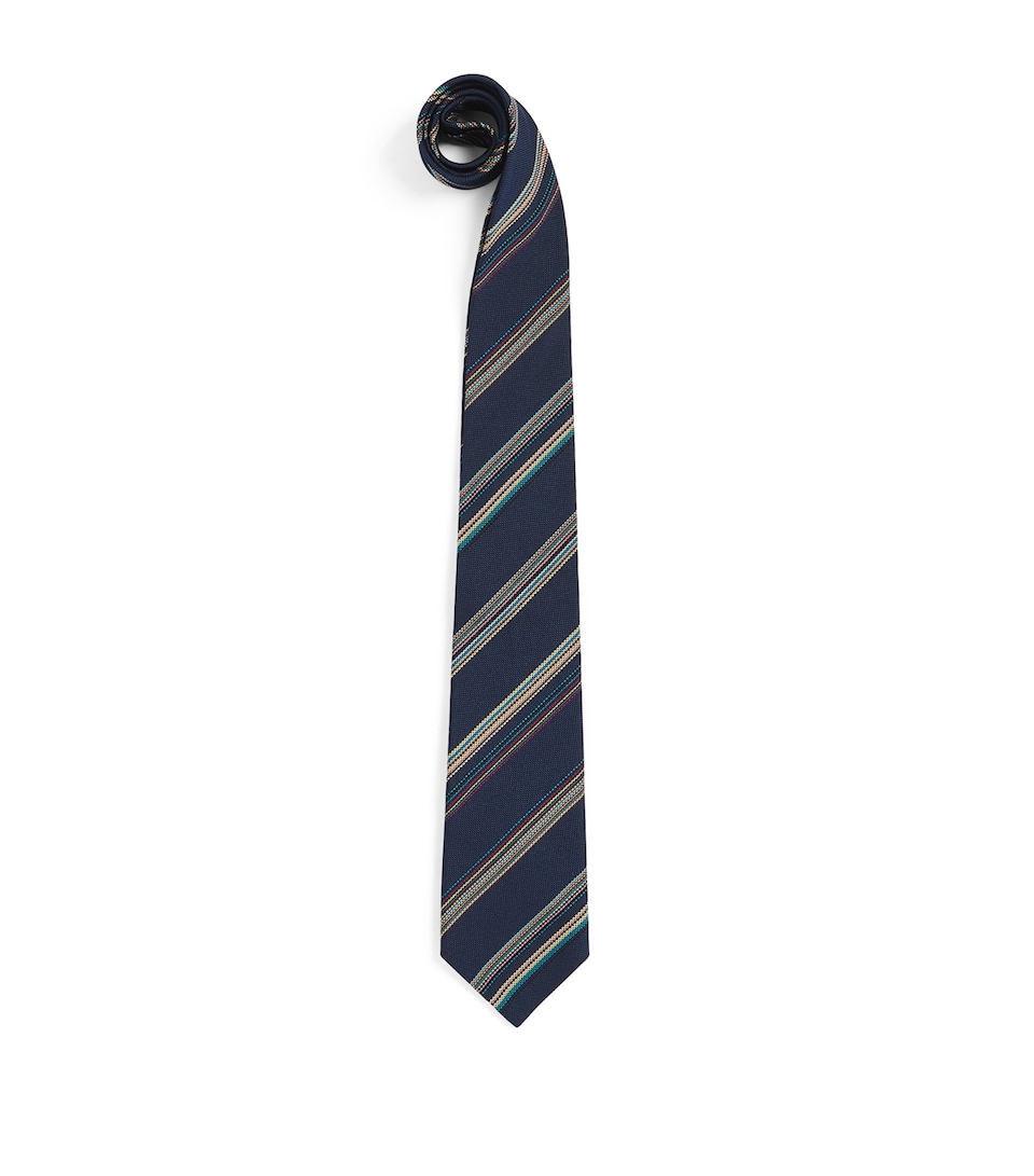 Paul Smith Signature Stripe Tie Blue