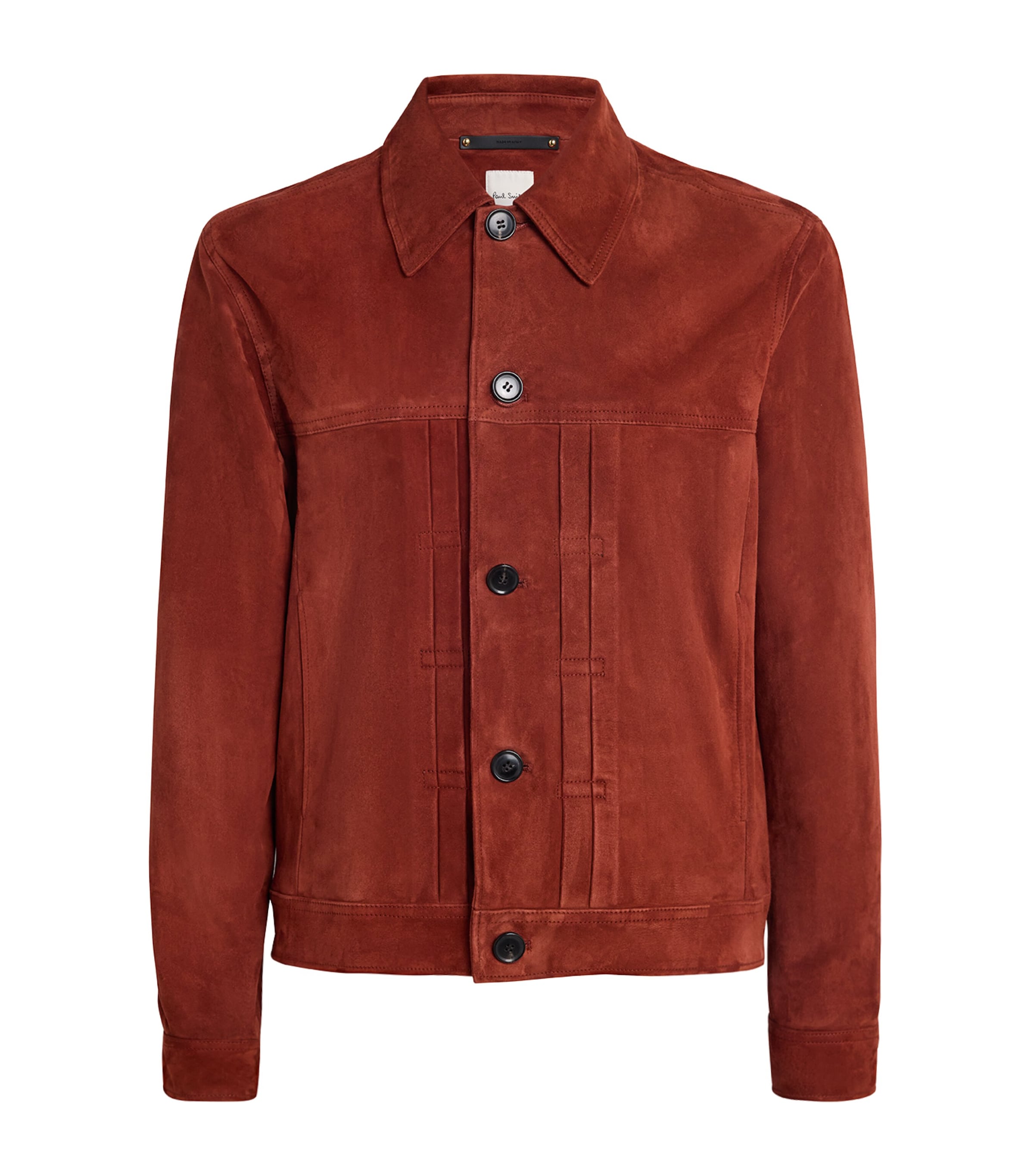 Suede Pleated Trucker Jacket