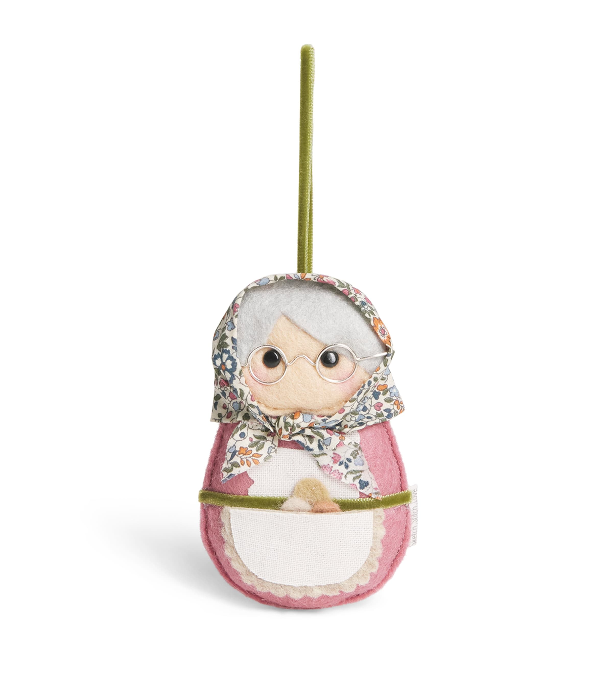 SKETCH.STITCH.LOVE Felt Farmer's Wife Tree Decoration Pink/multi