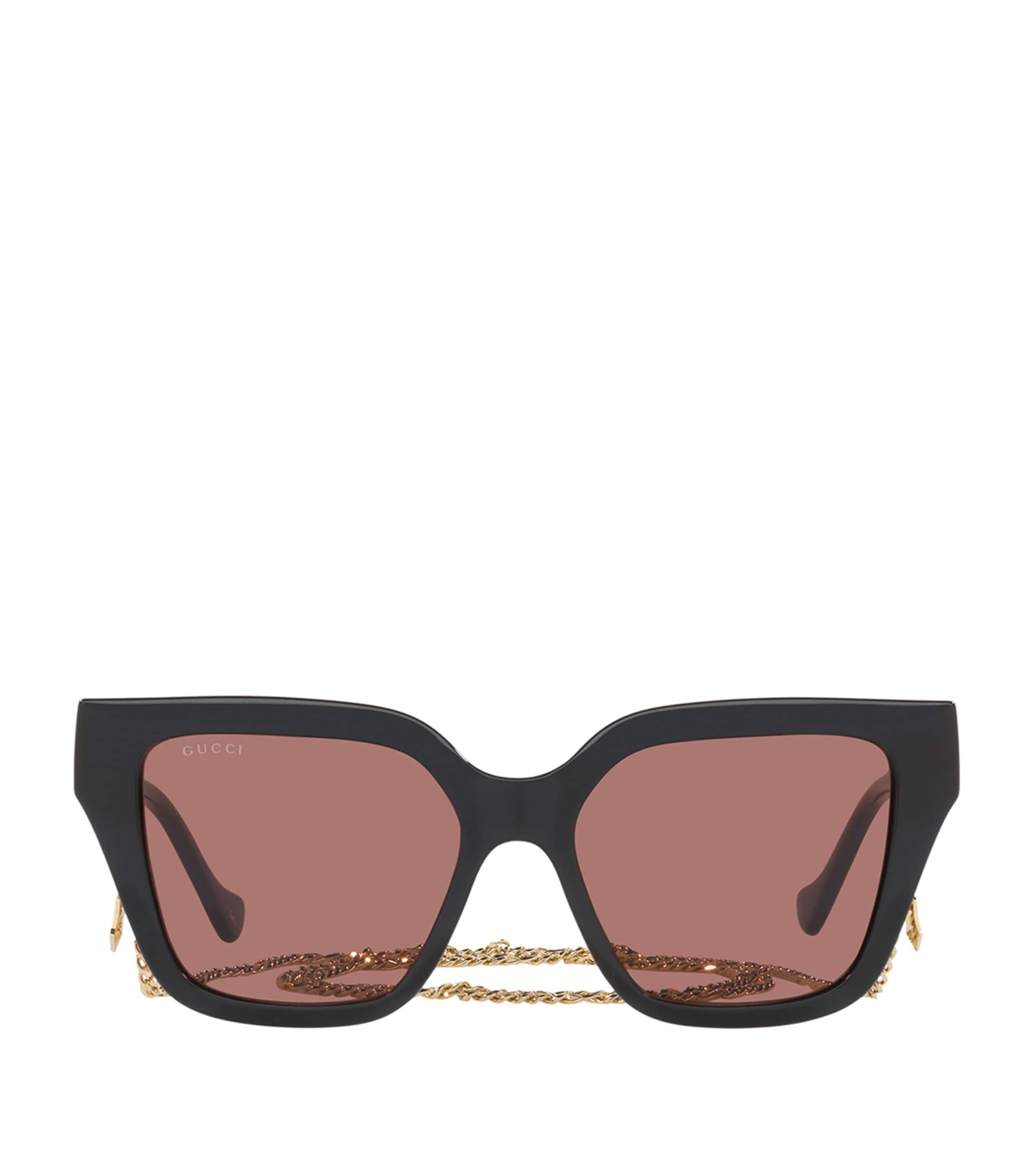Gucci Rectangle Sunglasses with Chain