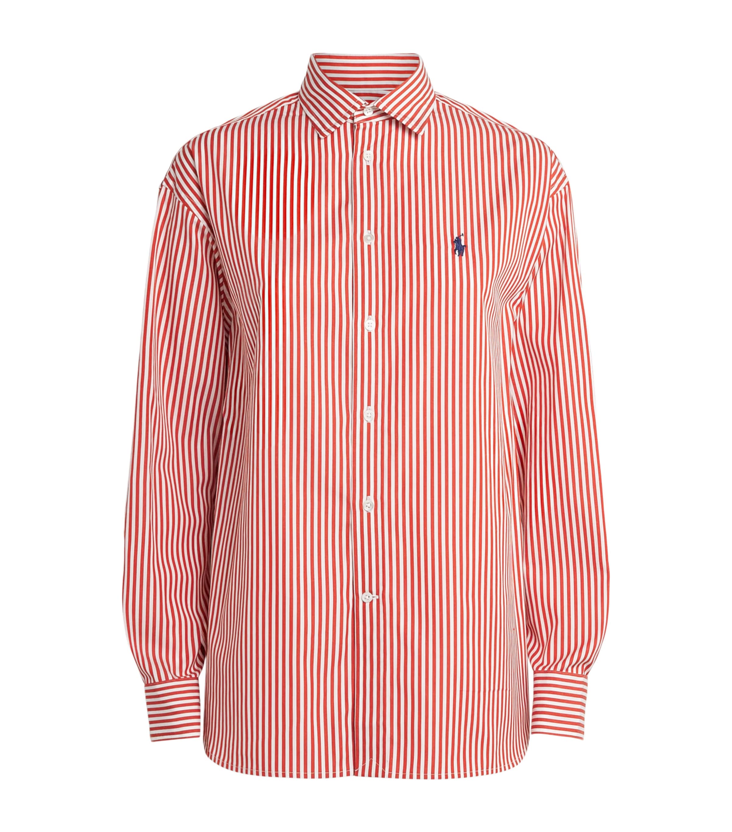 Polo Ralph Lauren Womens Cotton Stripe Shirt Orng Leaf Wht