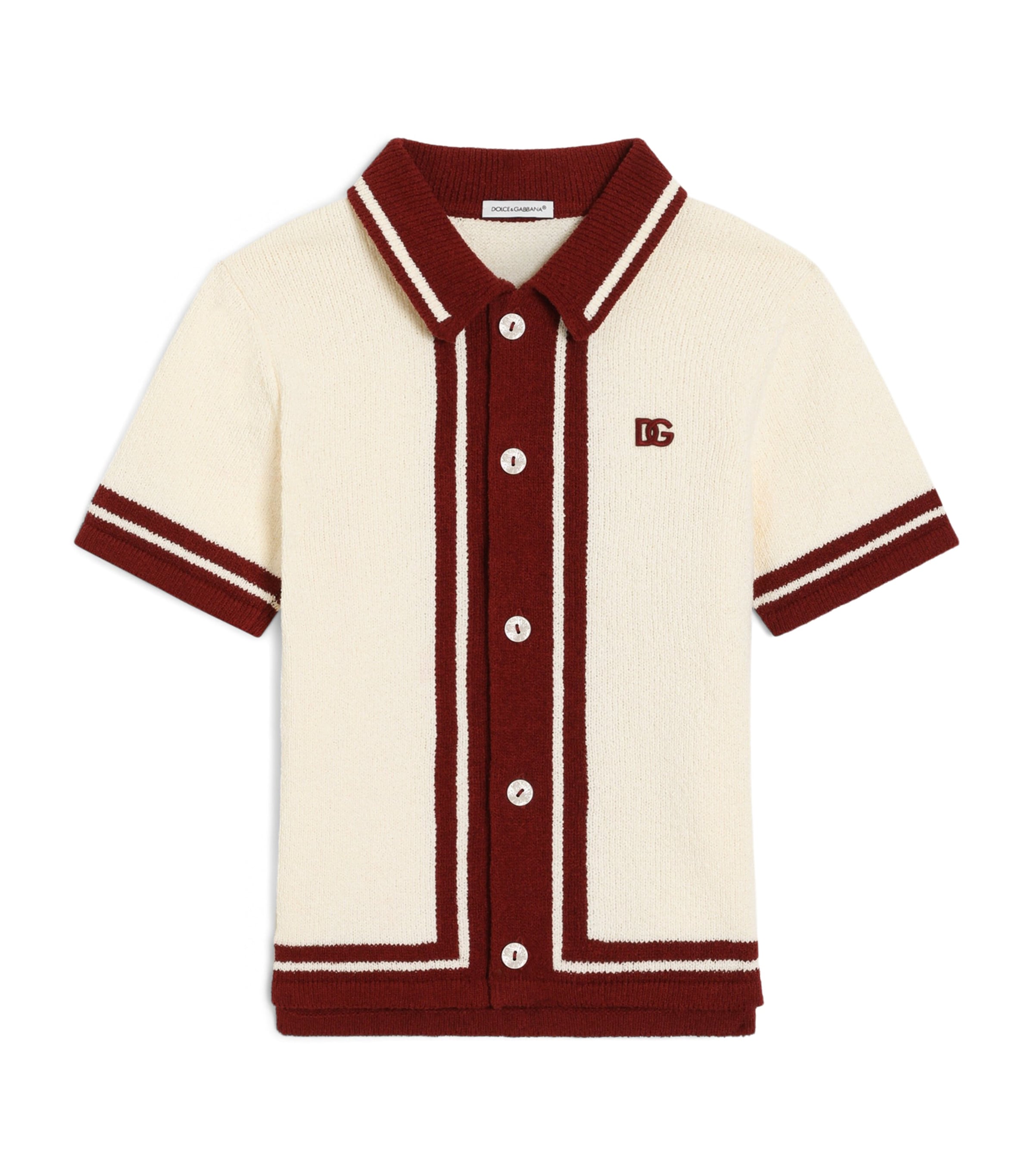 Dolce&Gabbana Kids Intarsia Polo Shirt (8-14 Years) Beige