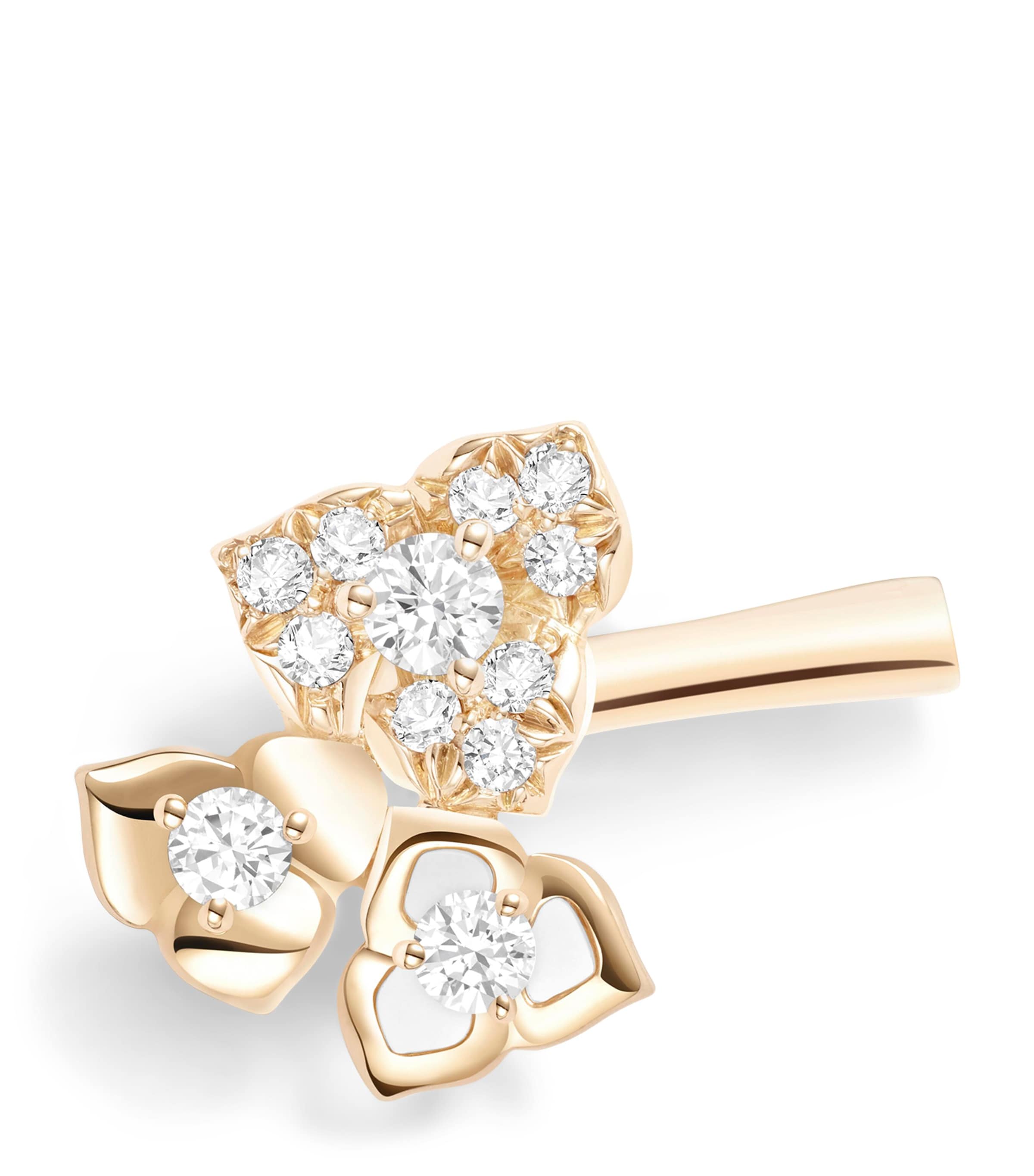 Piaget Rose Gold and Diamond Rose Ear Clip Gold