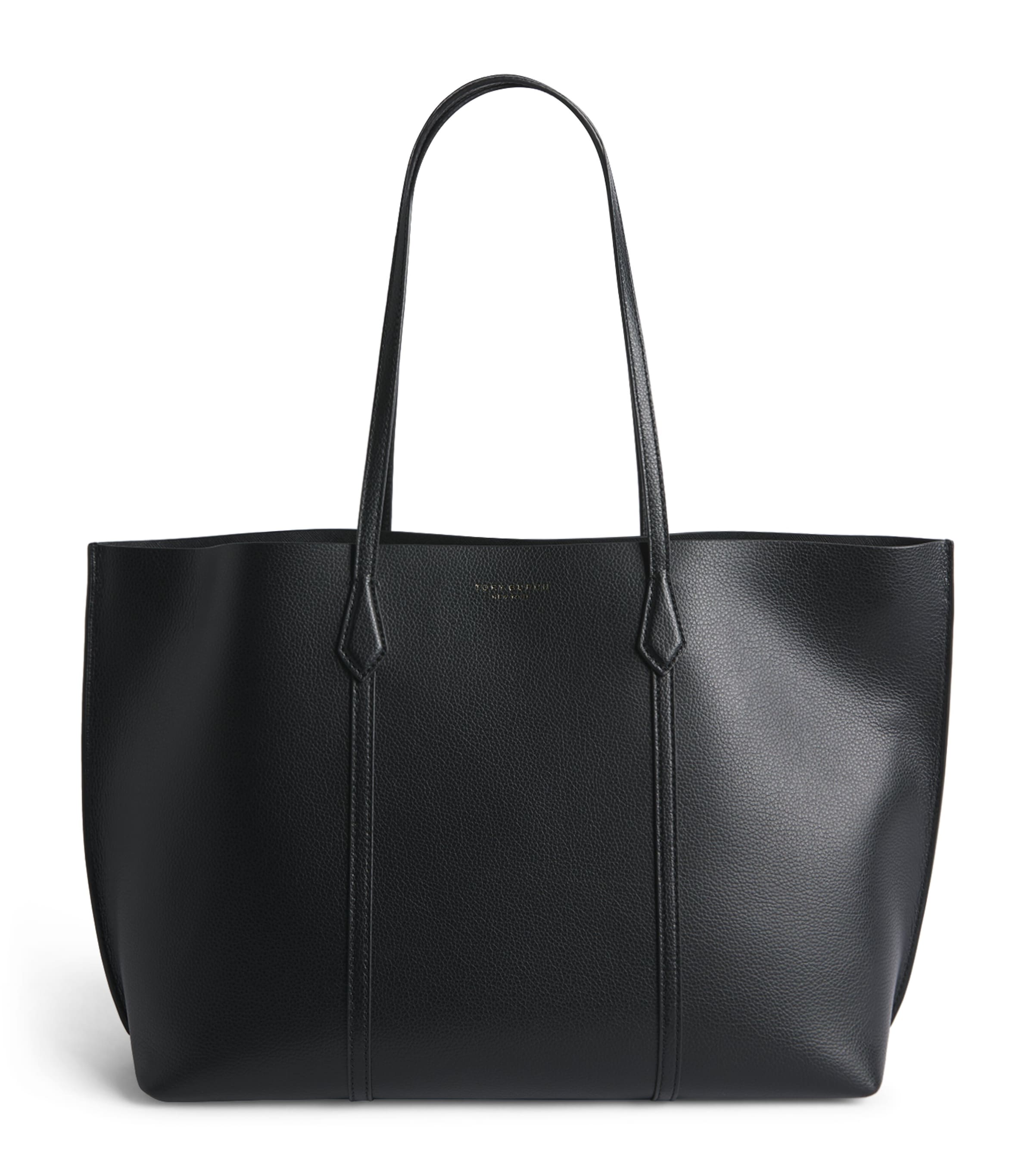 Tory Burch Leather Perry Tote Bag Black