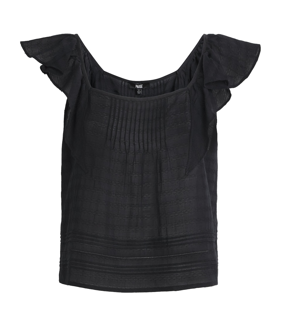 PAIGE Womens Frilled Oaks Blouse Black