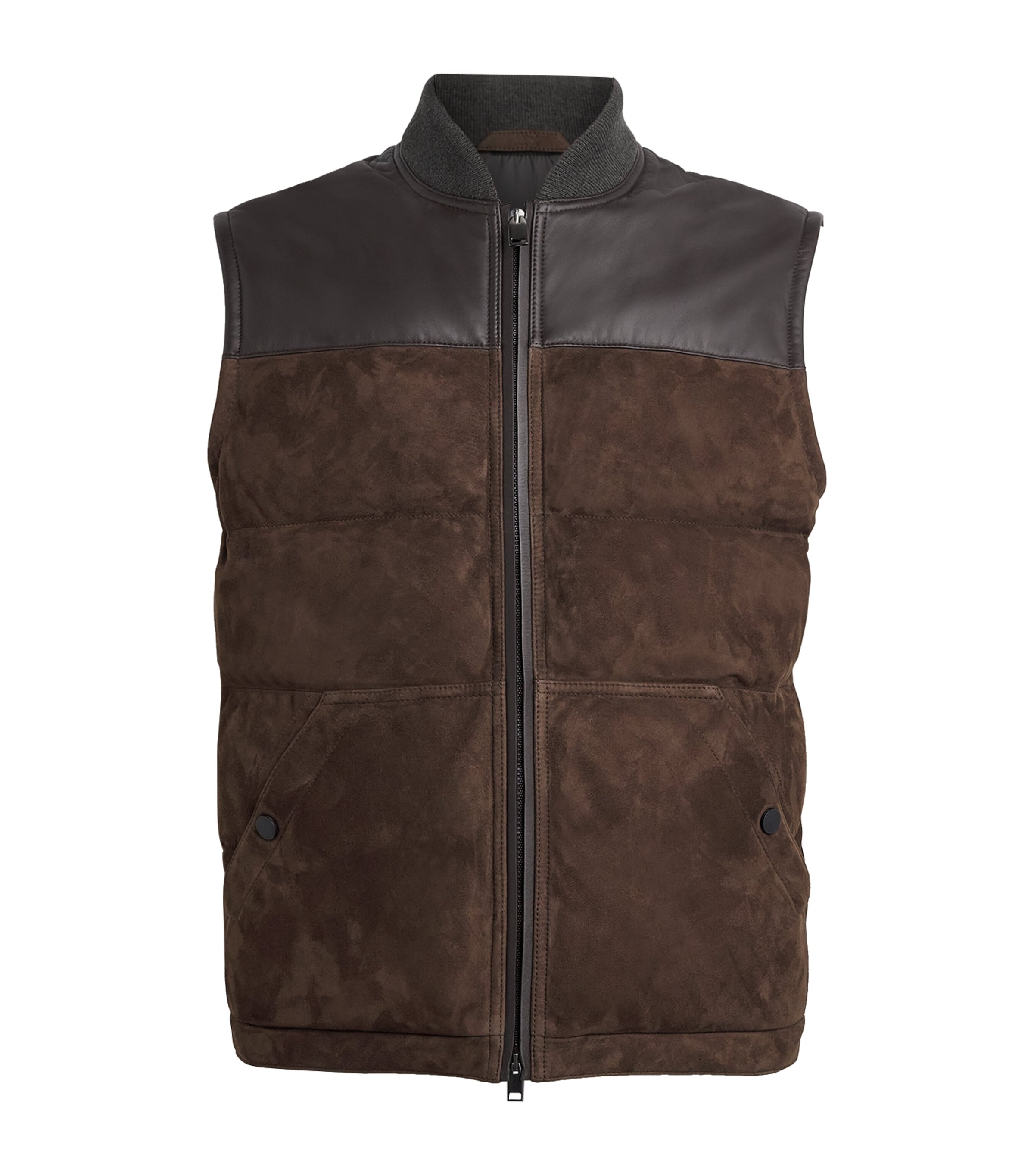 Suede-Nappa Padded Gilet