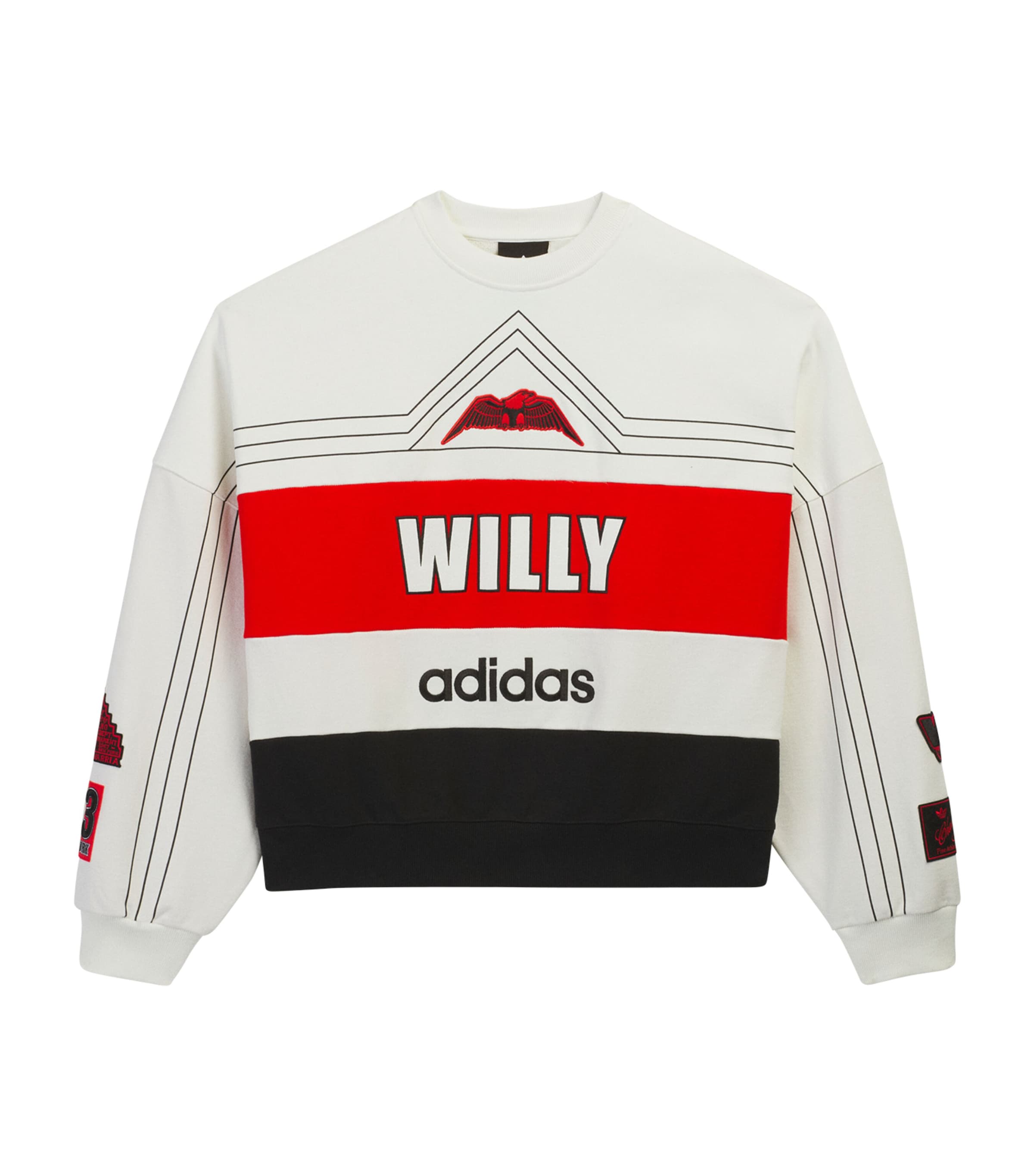 Willy Chavarria Mens x adidas Originals New York Baseball Sweatshirt White