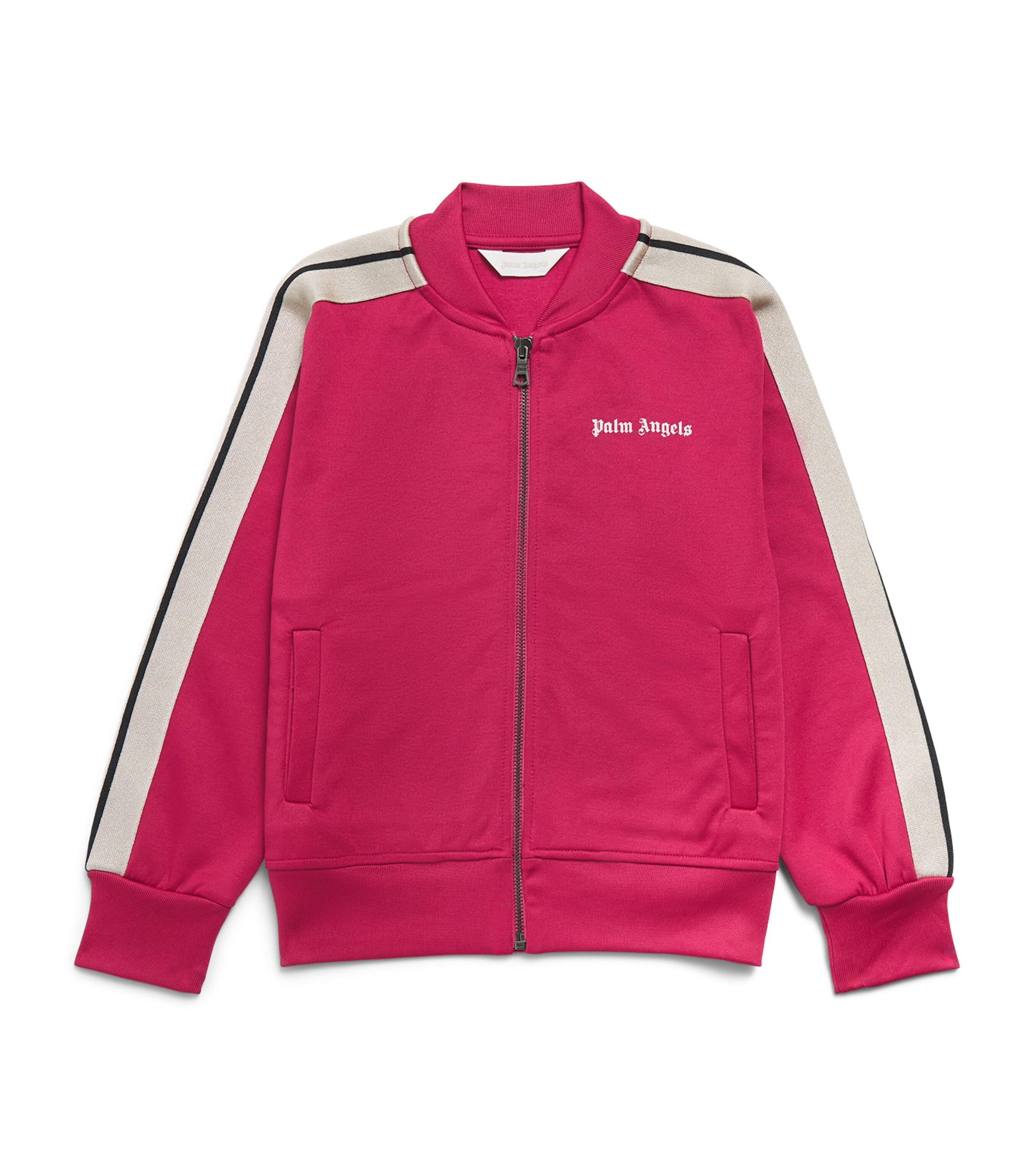 Palm Angels Kids Stripe Logo Zip-Up Sweatshirt (4-12+ Years) Sangria