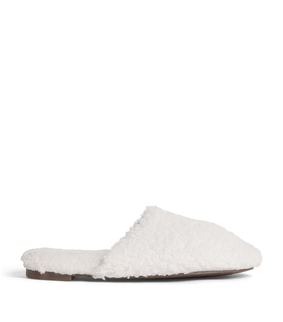 Eberjey Faux Shearling Slippers Ivory