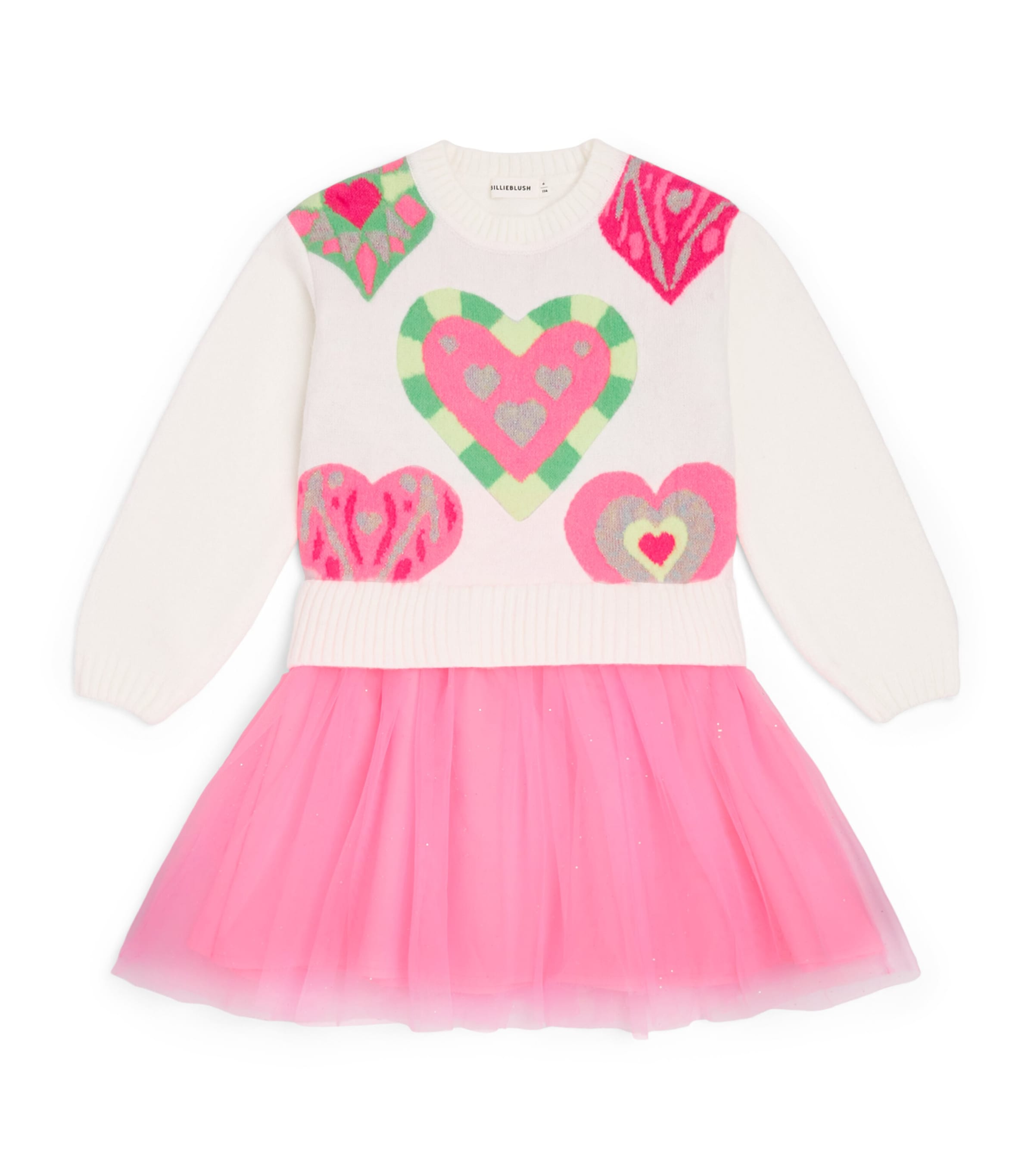 Billieblush Heart Jacquard Dress (2-12 Years) Pink