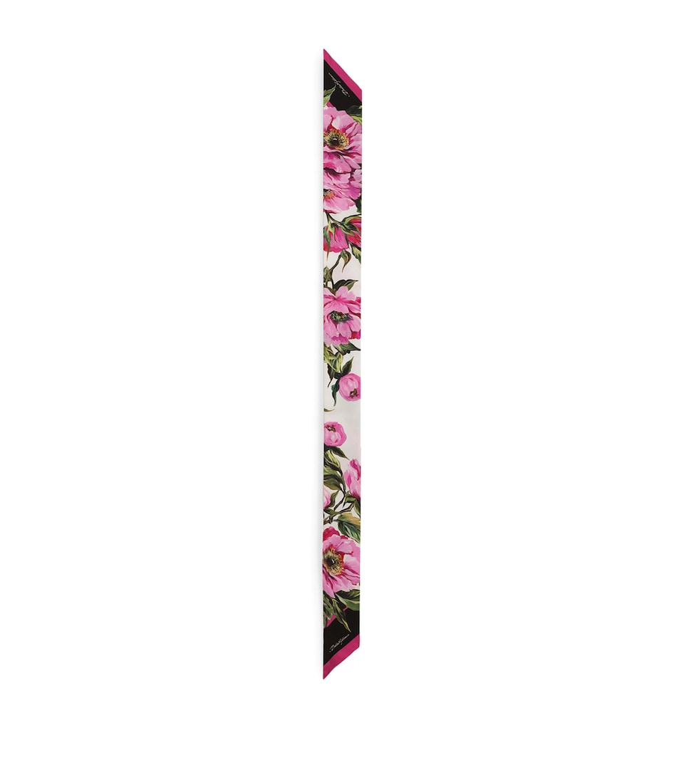 Silk Peony Print Headscarf