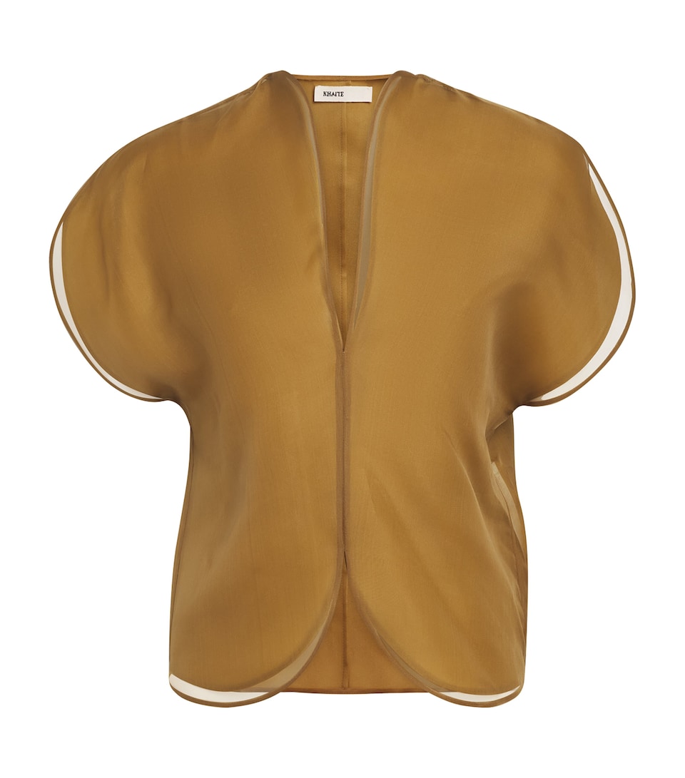Khaite Womens Silk Briar Blouse Bronze