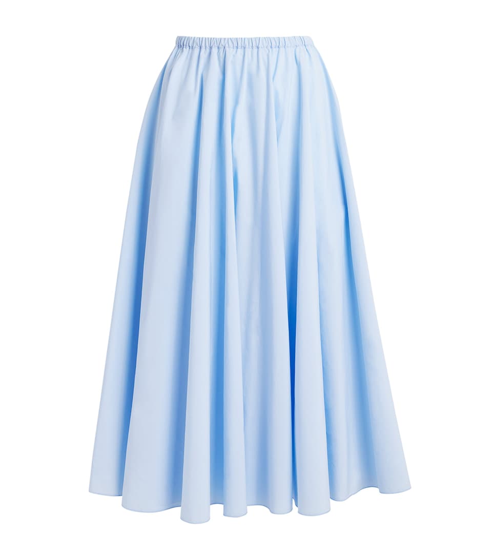 Fabiana Filippi Womens Cotton Poplin Midi Skirt Azzurro Cielo