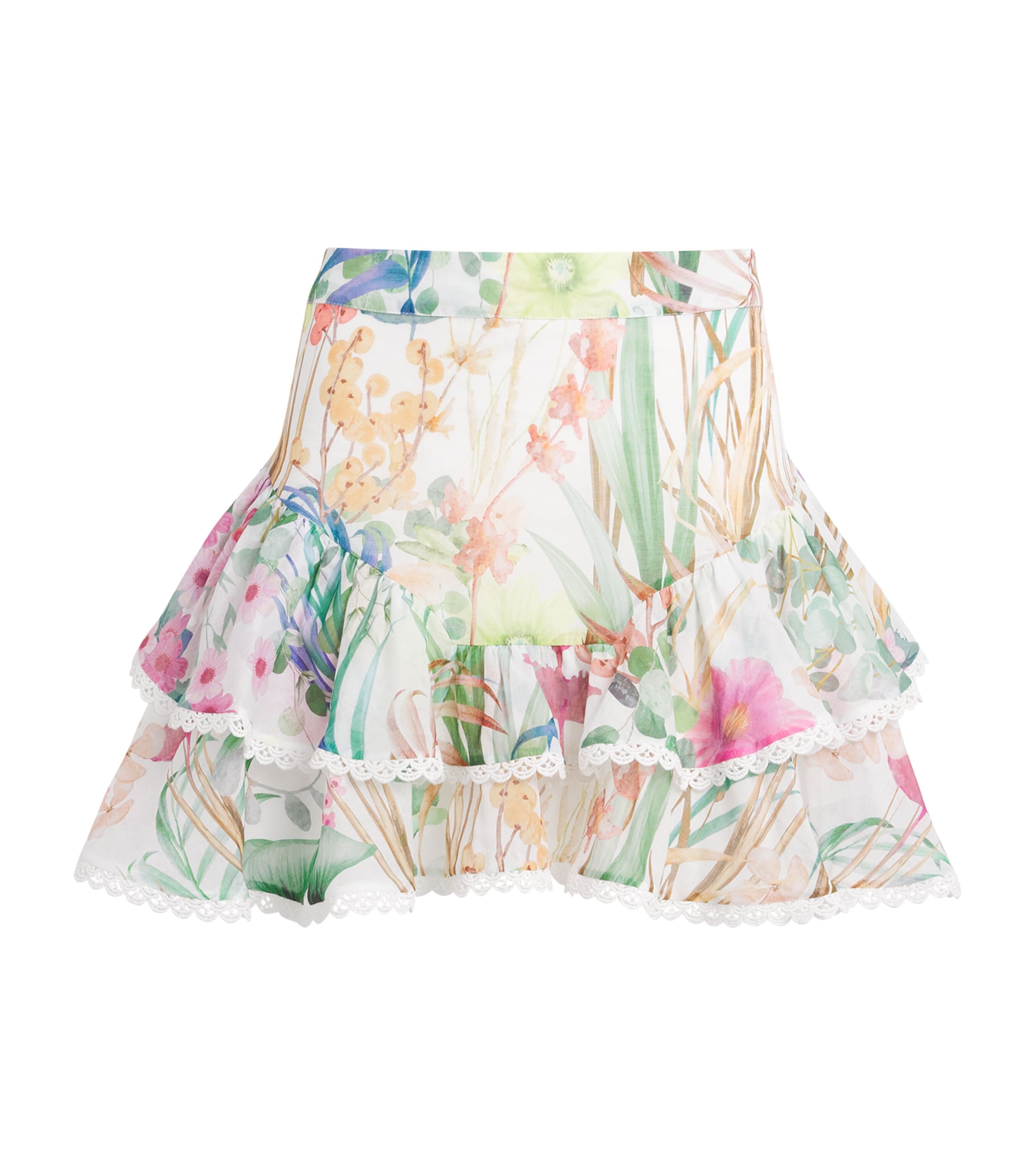 Cotton-Blend Mist Mini Skirt