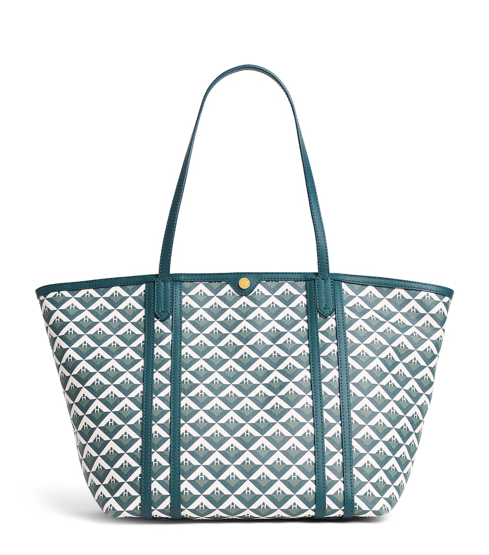 Harrods Coated Canvas Geometric Tote Bag Green