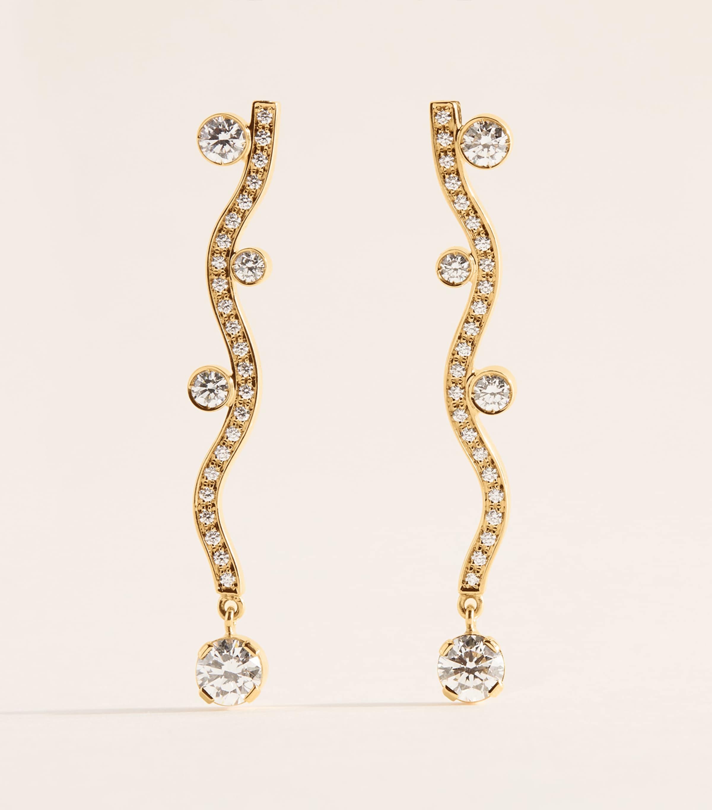 Sophie Bille Brahe Yellow Gold and Diamond Ocean Étoile Earrings Yellow Gold