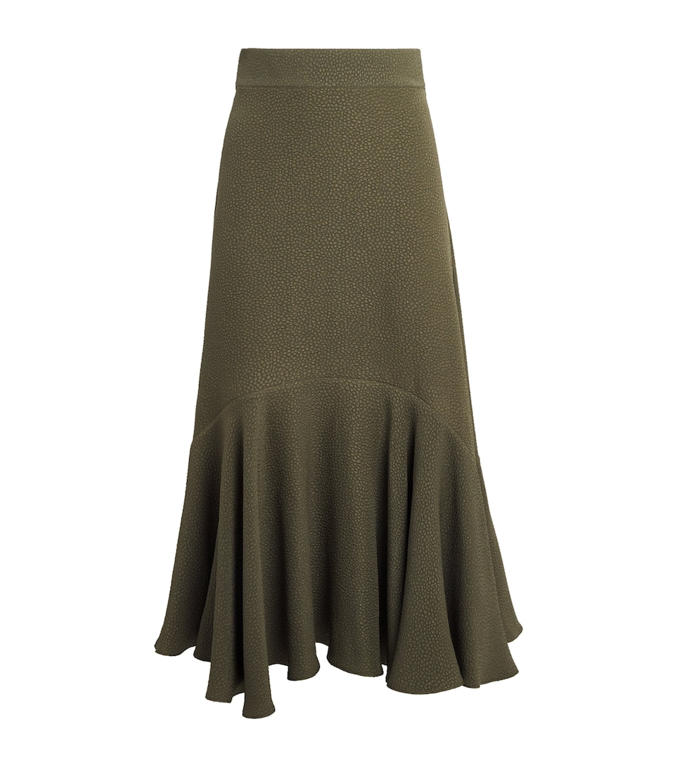Edeline Lee Womens Hannah Pleated Midi Skirt Agr Amber Green