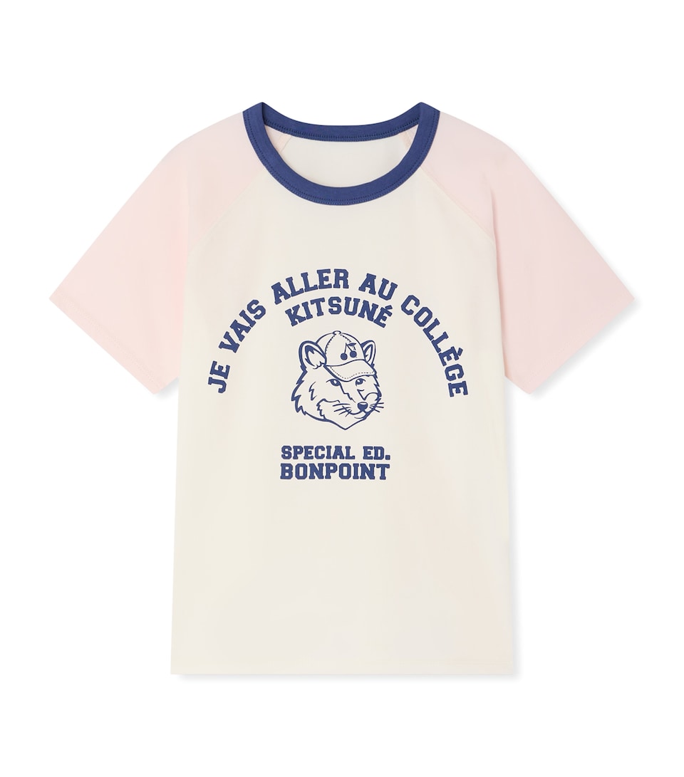 Bonpoint x Maison Kitsuné Cotton Lulu T-Shirt (4-14 Years) Blanc Lait