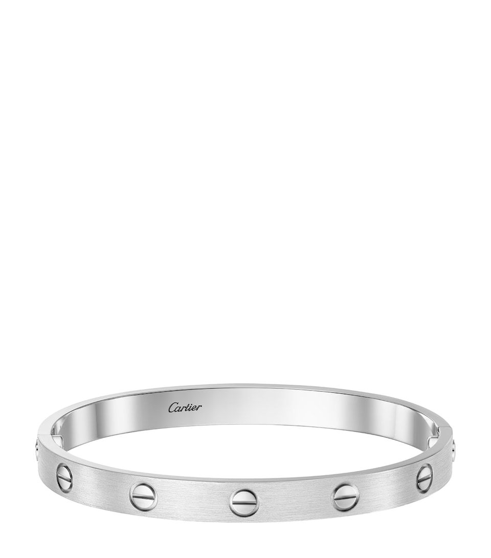 Cartier LOVE Classic White Gold Bracelet - Brushed Finish White Gold