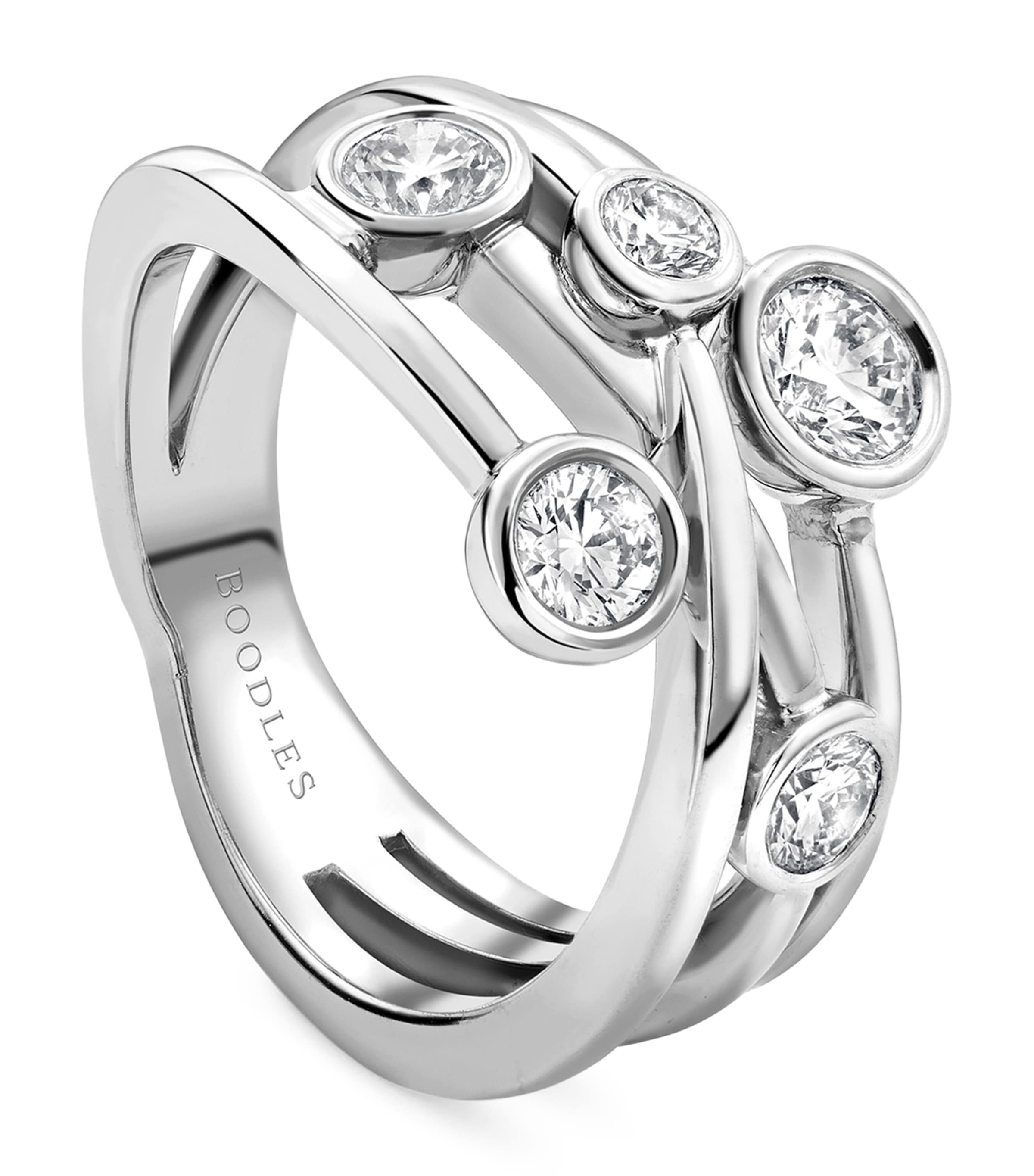 Boodles Platinum and Five Diamond Raindance Ring Platinum
