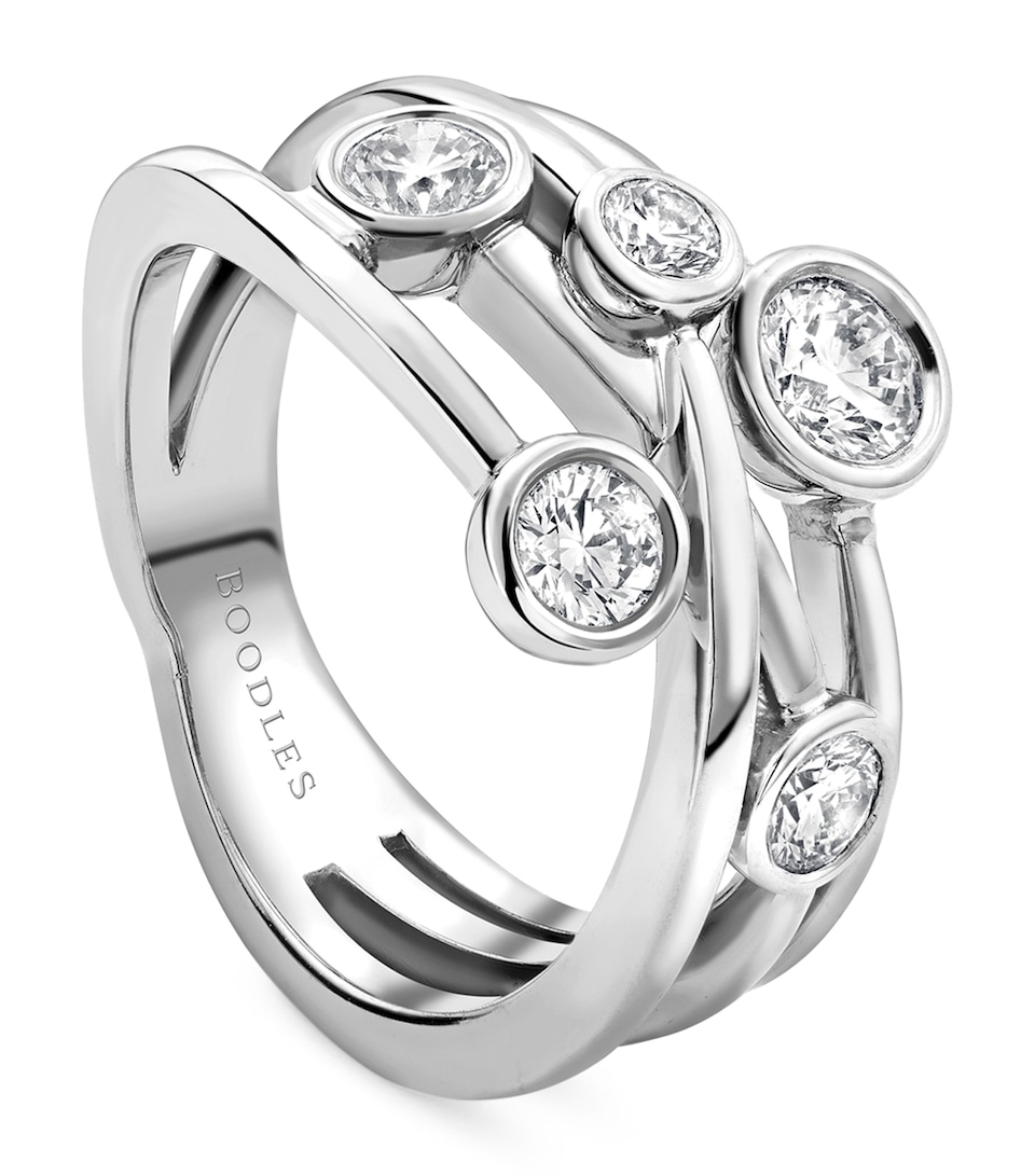 Boodles Platinum and Five Diamond Raindance Ring Platinum
