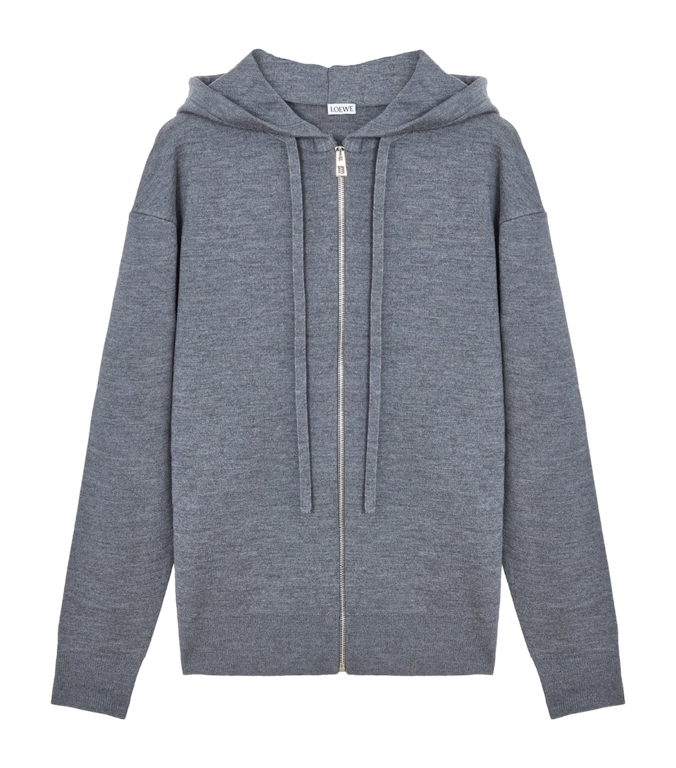 Wool Anagram Zip-Up Hoodie