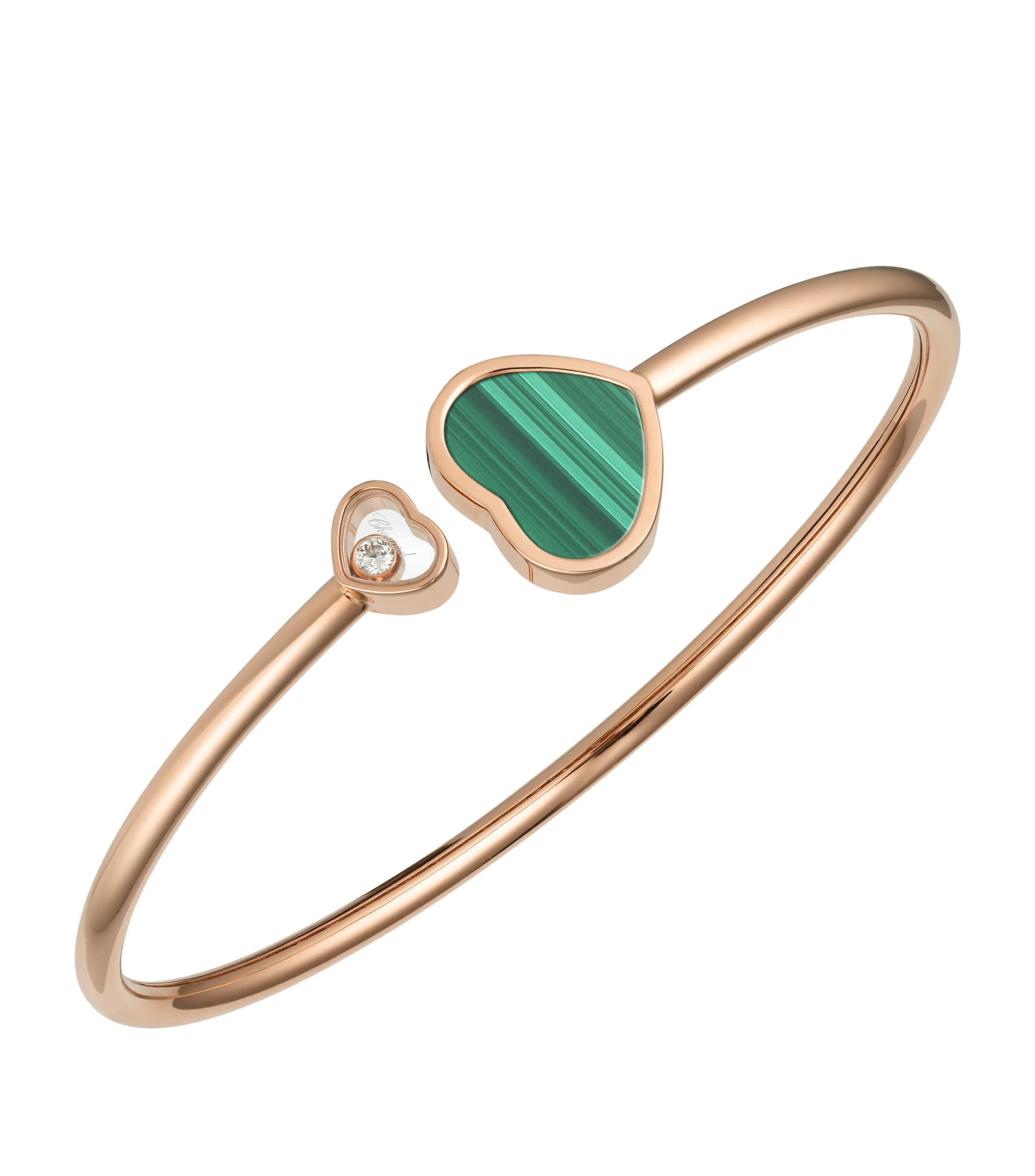 Rose Gold and Diamond Happy Hearts Bangle