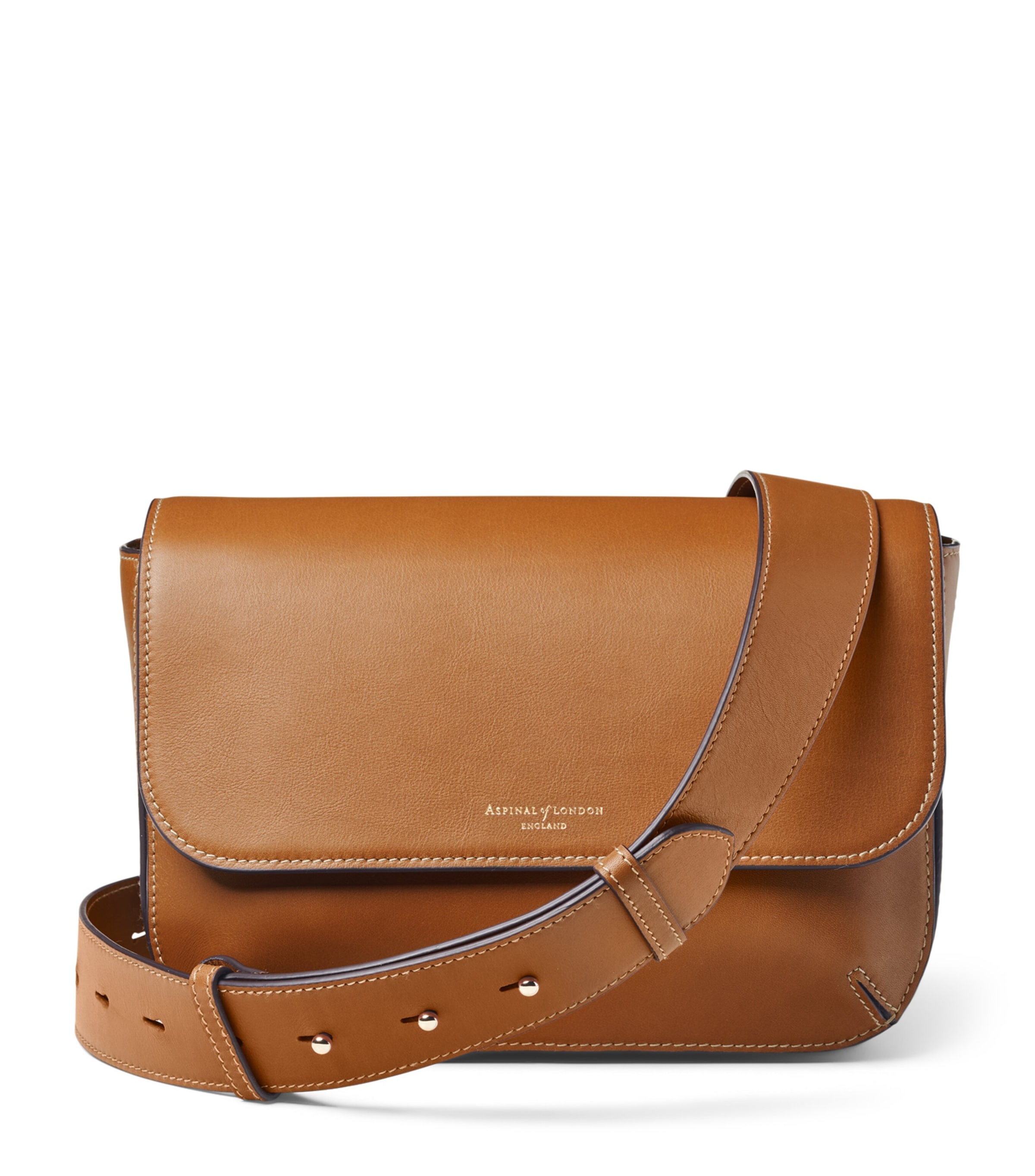 Aspinal Of London Large Leather Ella Cross-Body Bag Tan