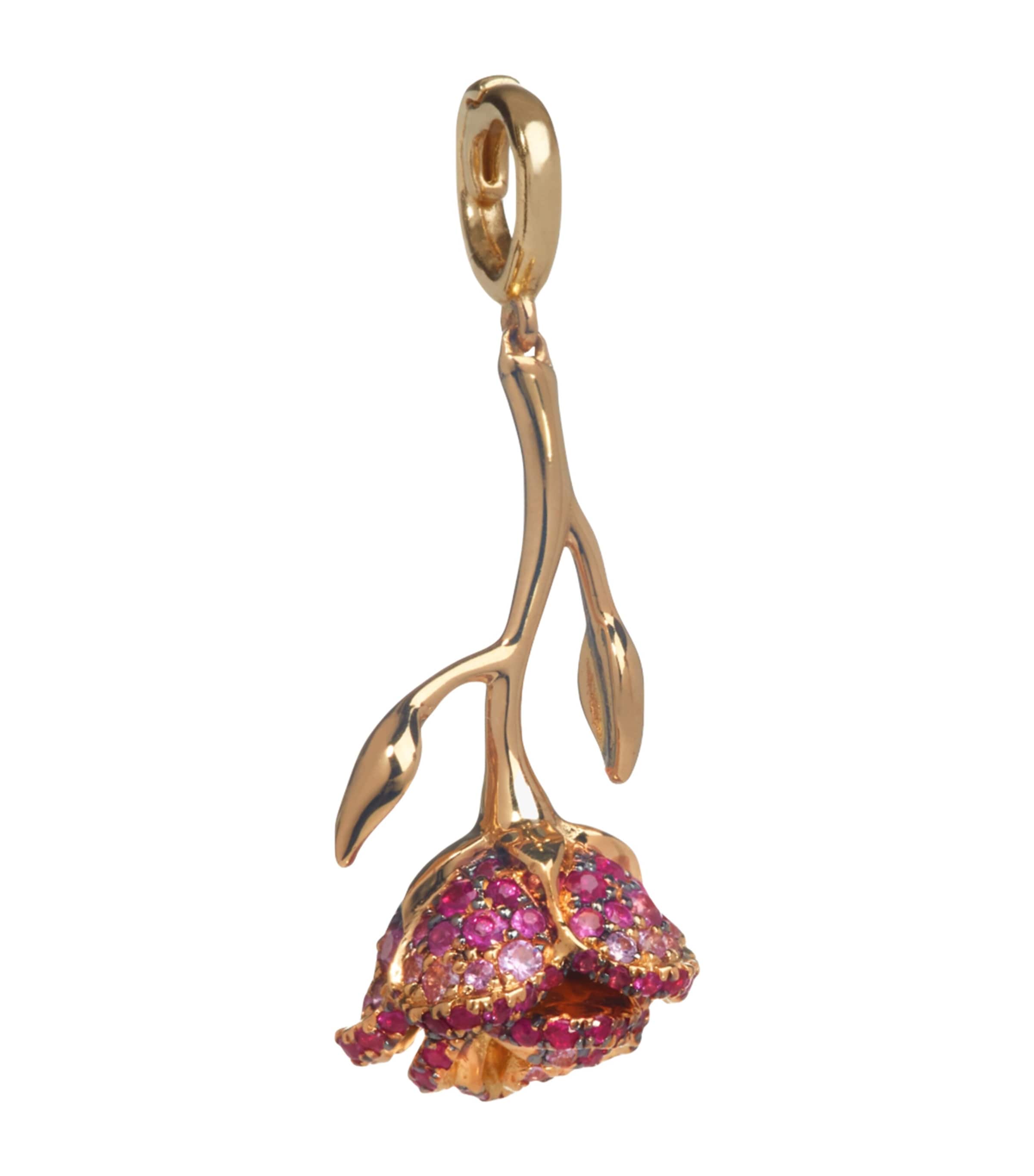 Annoushka Yellow Gold and Sapphire Wild Rose Charm Yellow Gold
