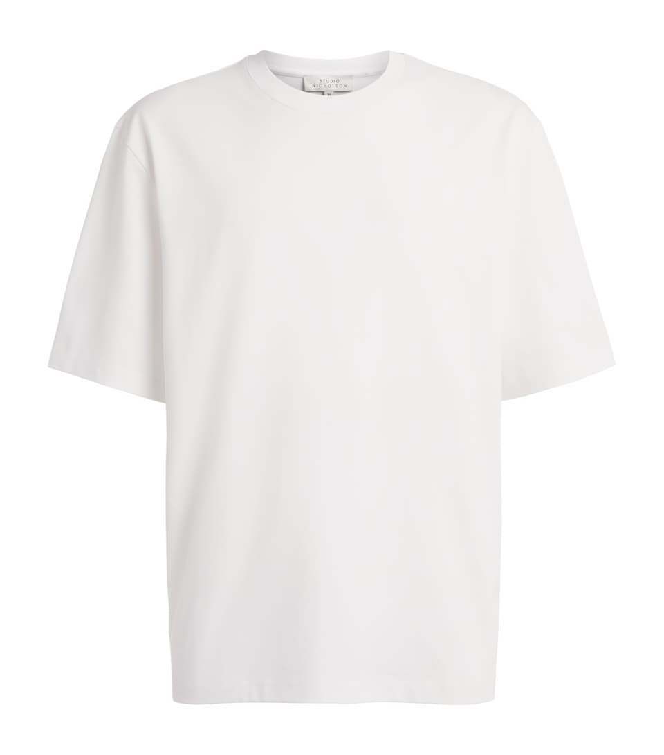 Studio Nicholson Mens Cotton Bric T-Shirt Optic White