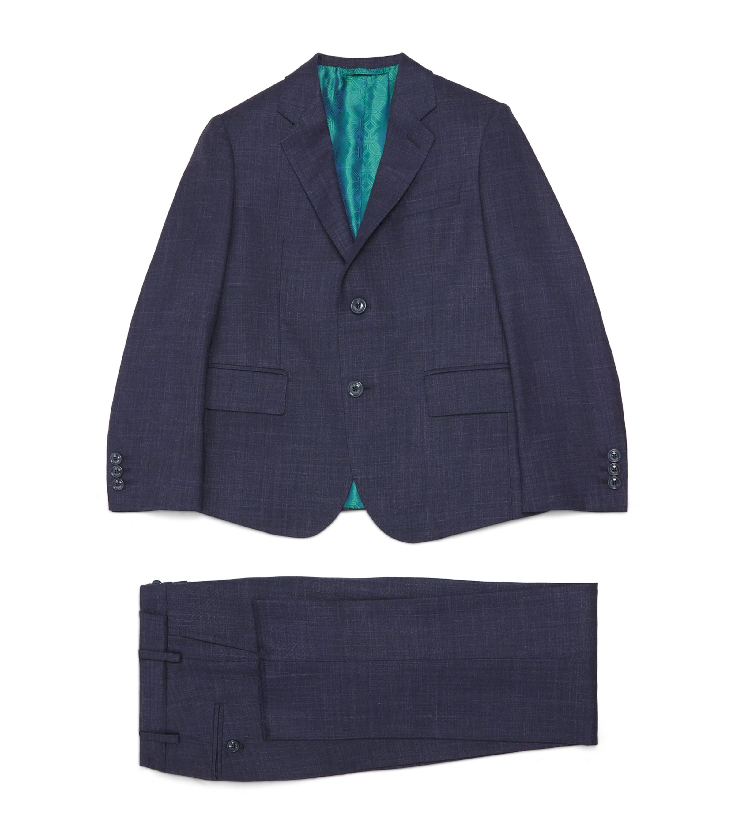 Stefano Ricci Kids Wool-Silk-Linen 2-Piece Suit (8-16 Years) Navy