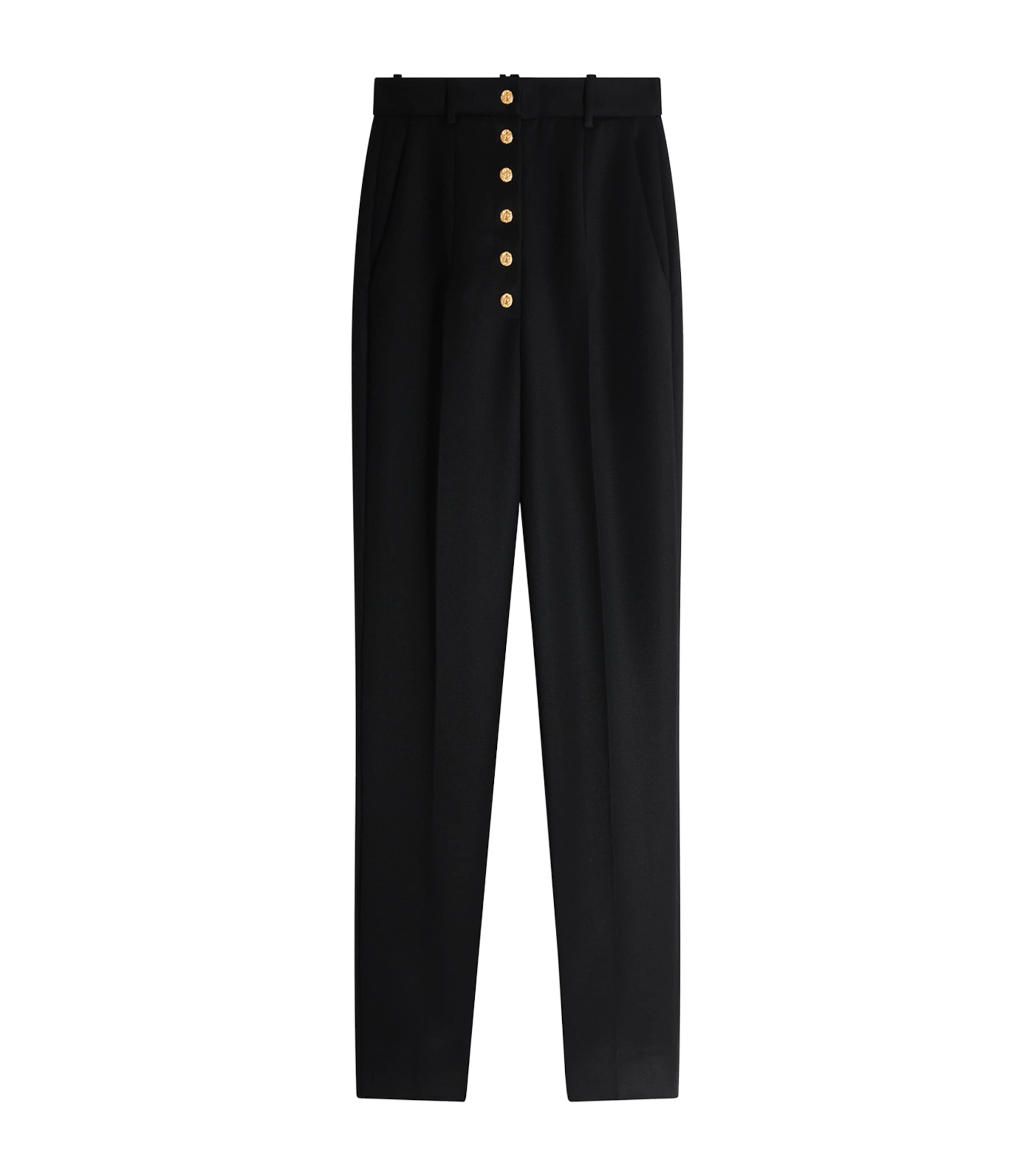 Schiaparelli Womens Virgin Wool Slim Trousers Black