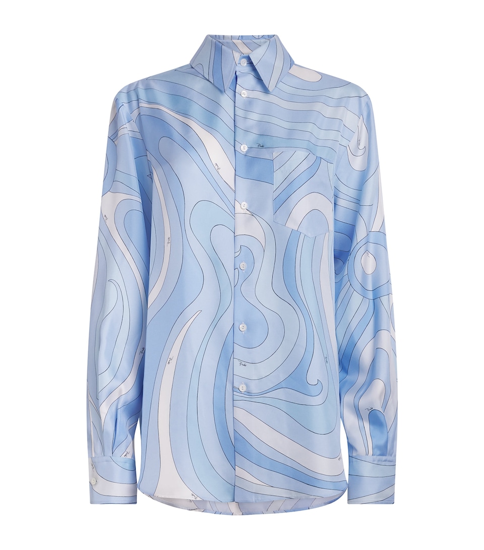 PUCCI Womens Silk Oversized Shirt Pale