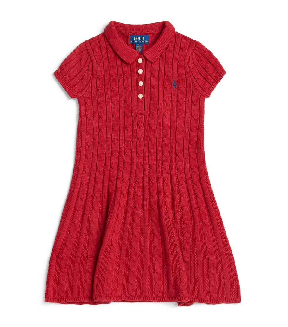 Ralph Lauren Kids Cable-Knit Polo Pony Dress (2-6 Years) Camden Red