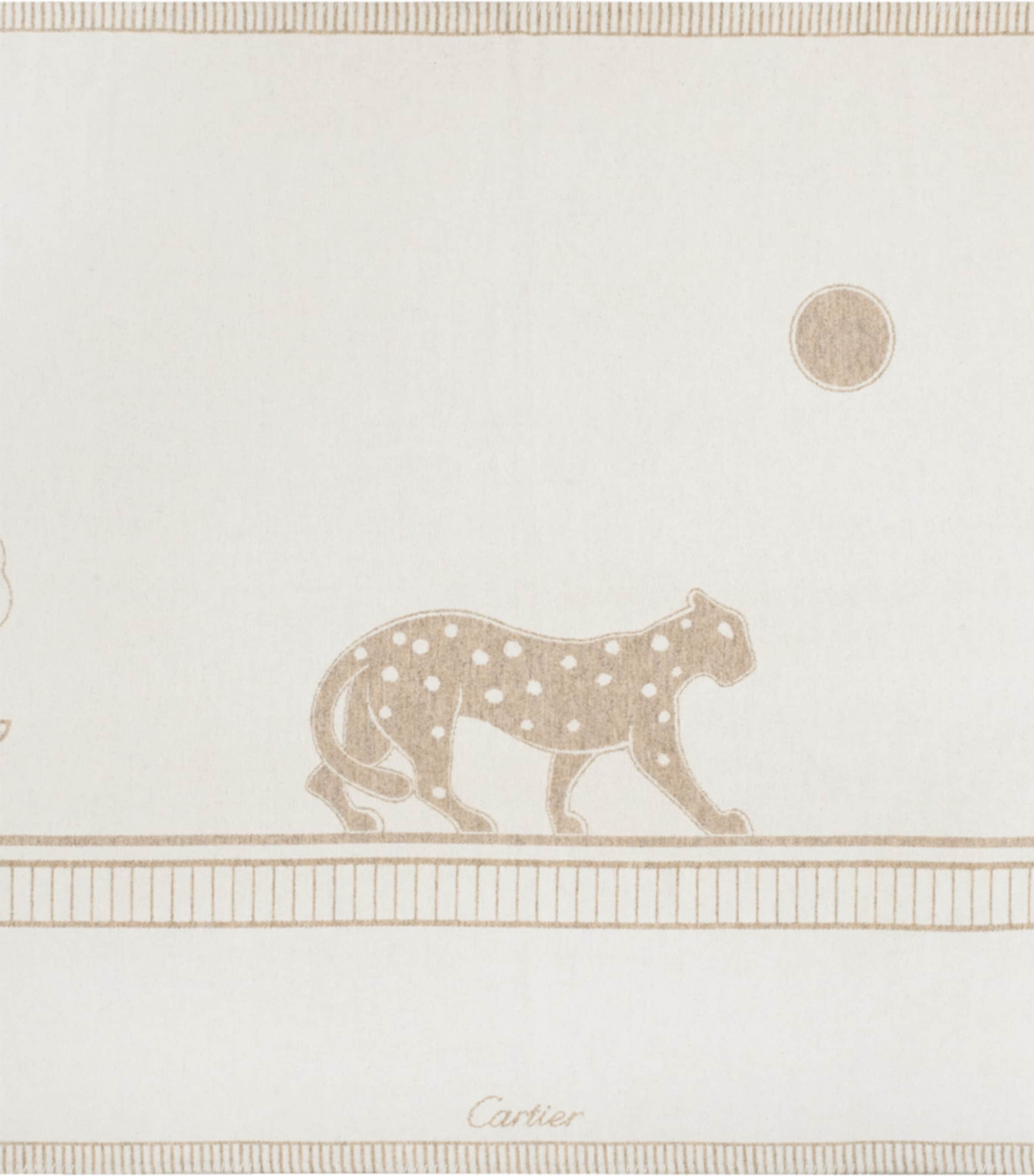 Merino Wool-Cashmere Panthère de Cartier Blanket