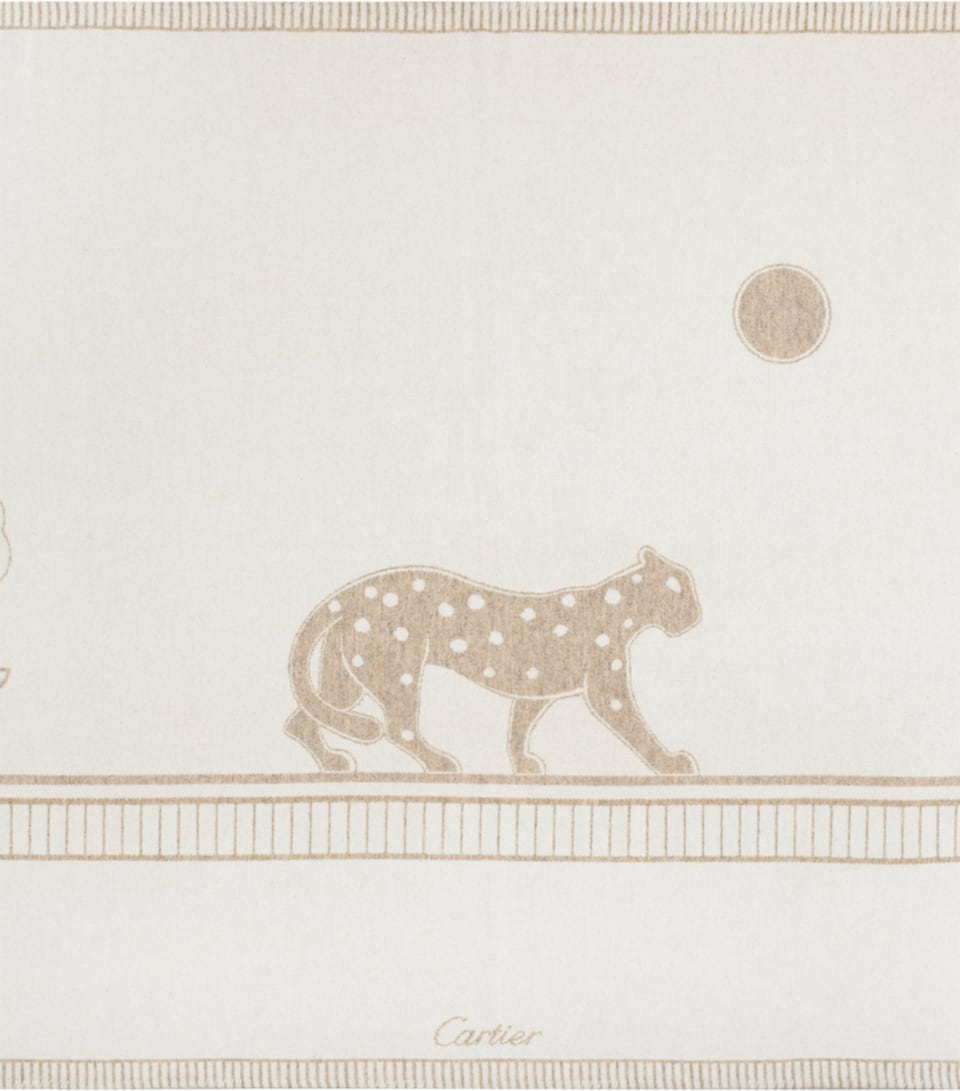 Merino Wool-Cashmere Panthère de Cartier Blanket