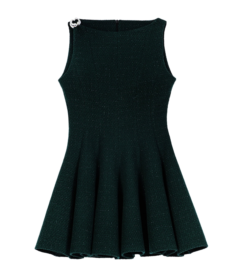 Maje Womens Tweed Sleeveless Mini Dress Bottle Green