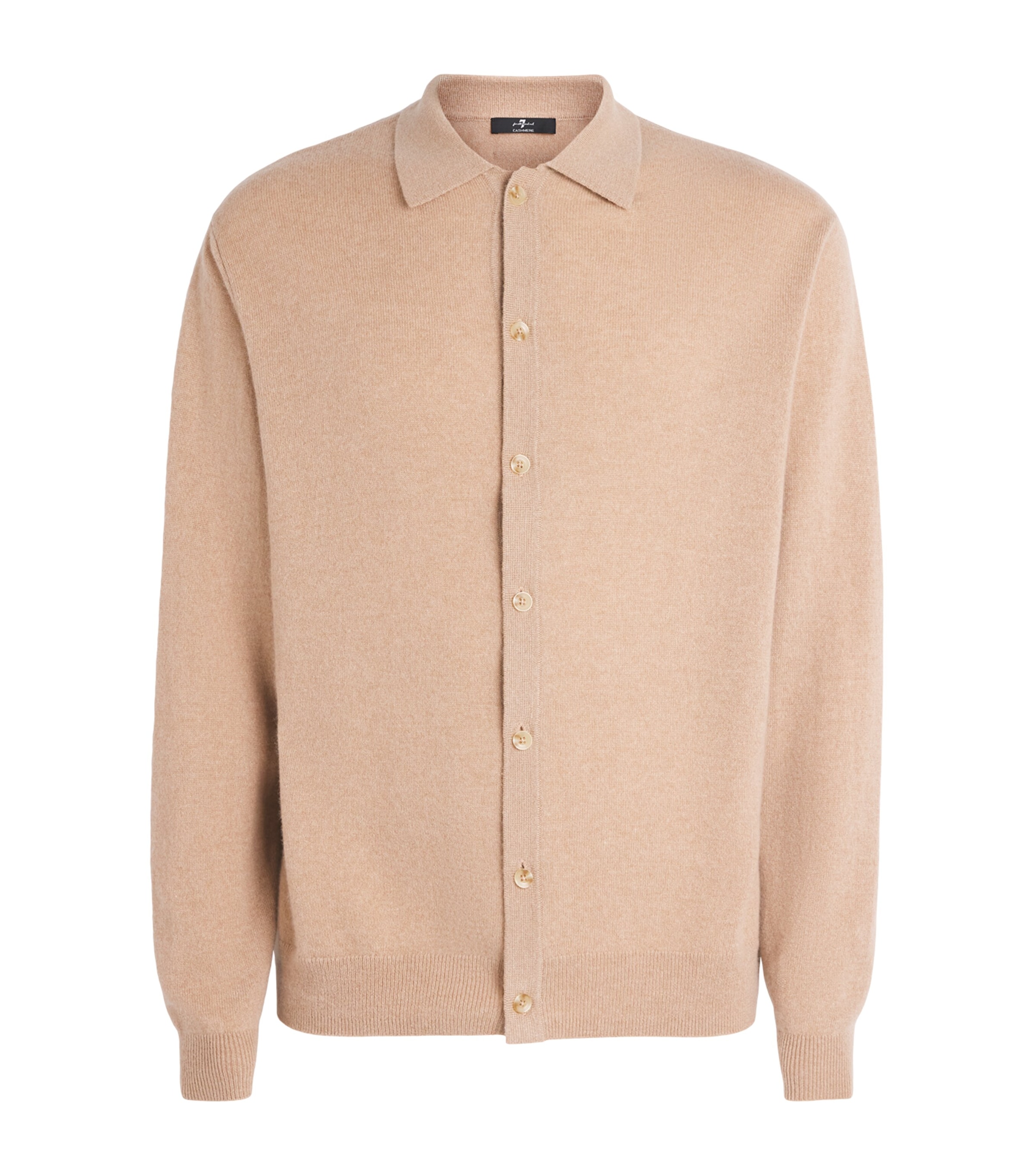7 For All Mankind Mens Cashmere Collared Cardigan Cashmere Oat