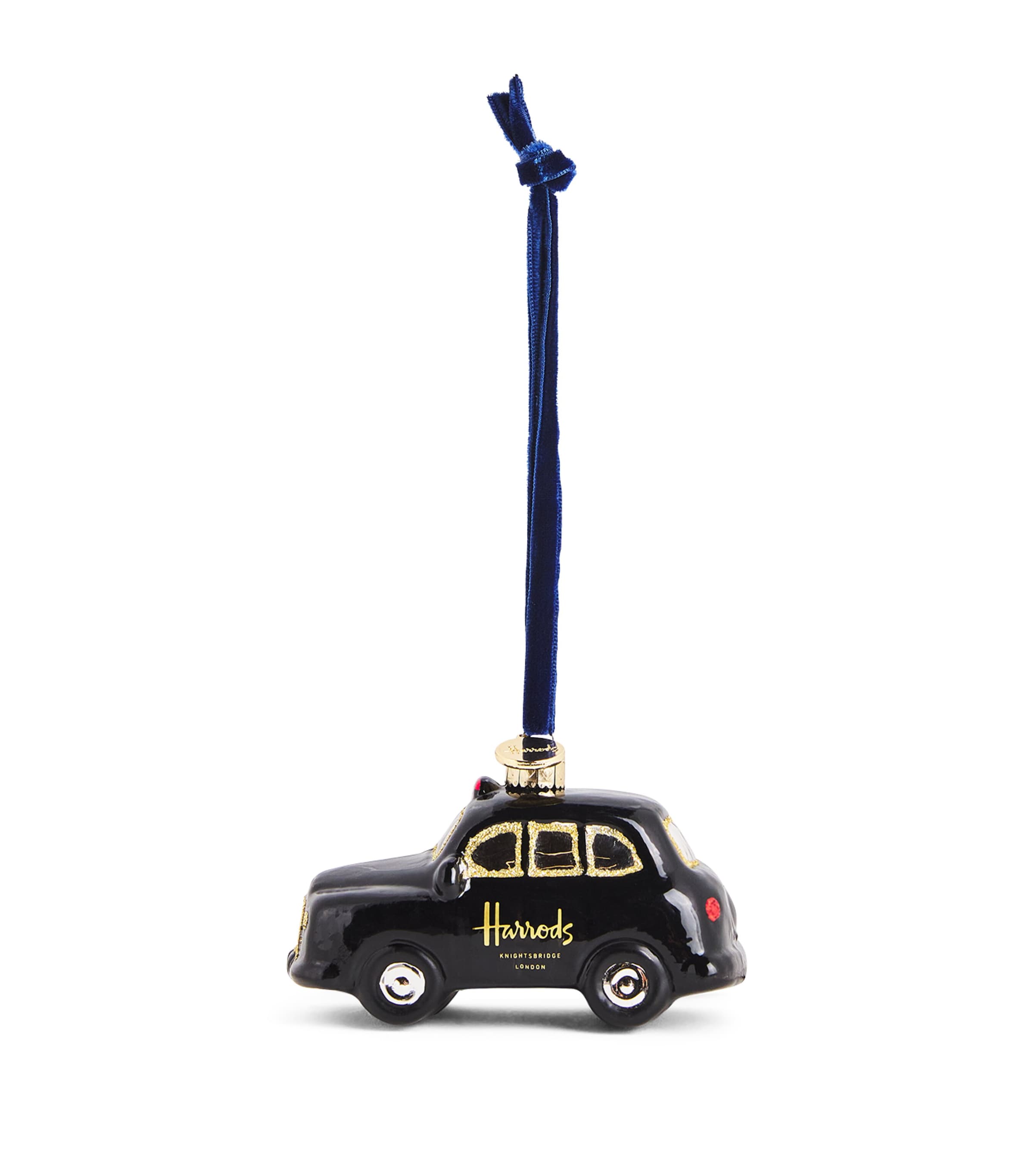 Glitter Black Cab Ornament