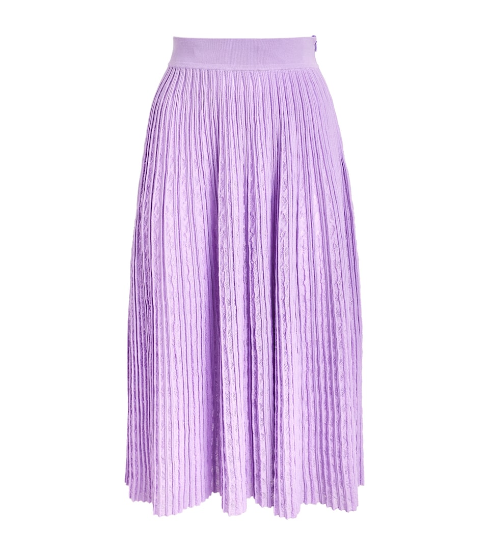VALENTI Womens Organic Cotton-Blend Fuerteventura Midi Skirt Lilac