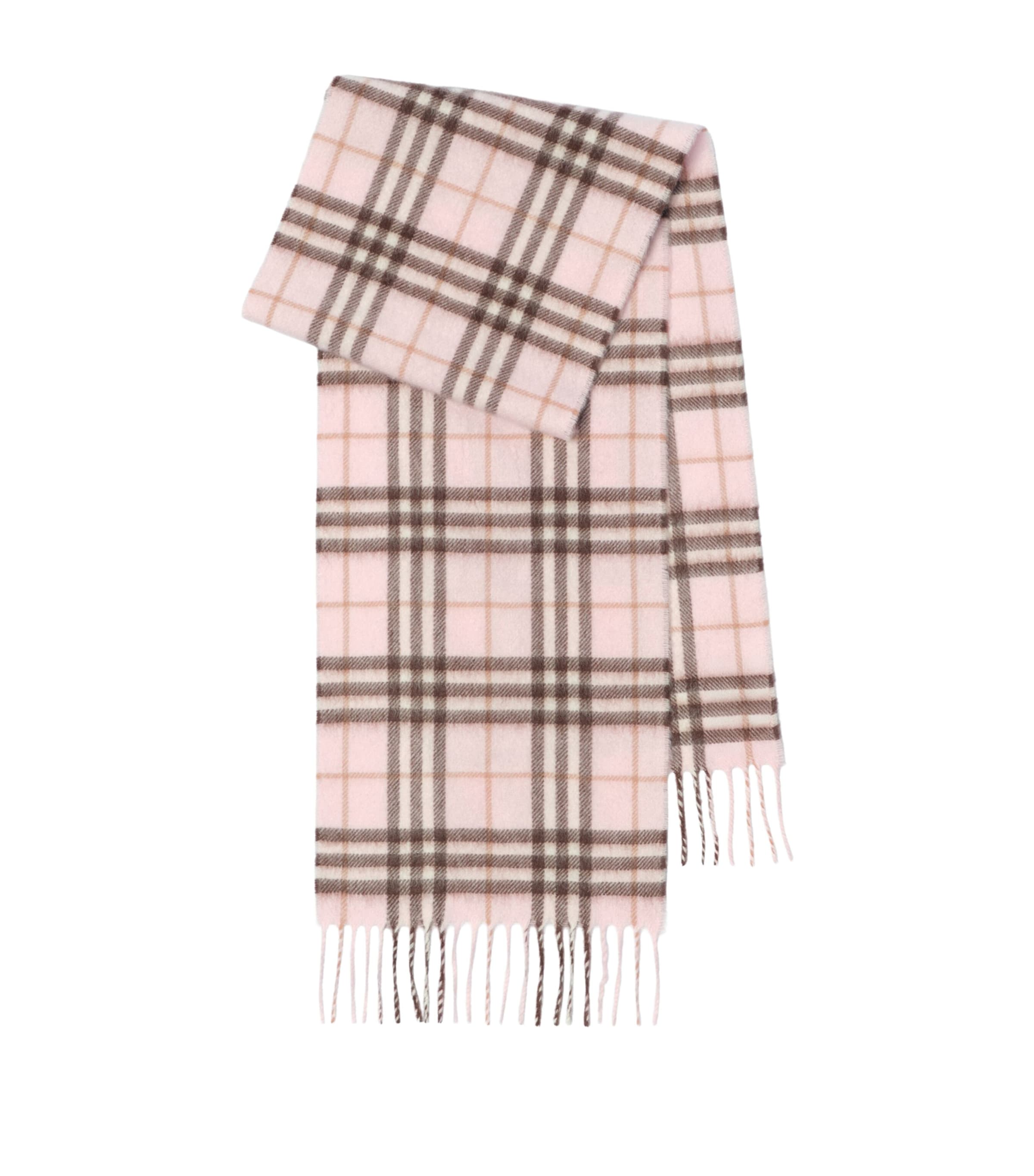 Burberry Kids Cashmere Check Scarf Bow Pink