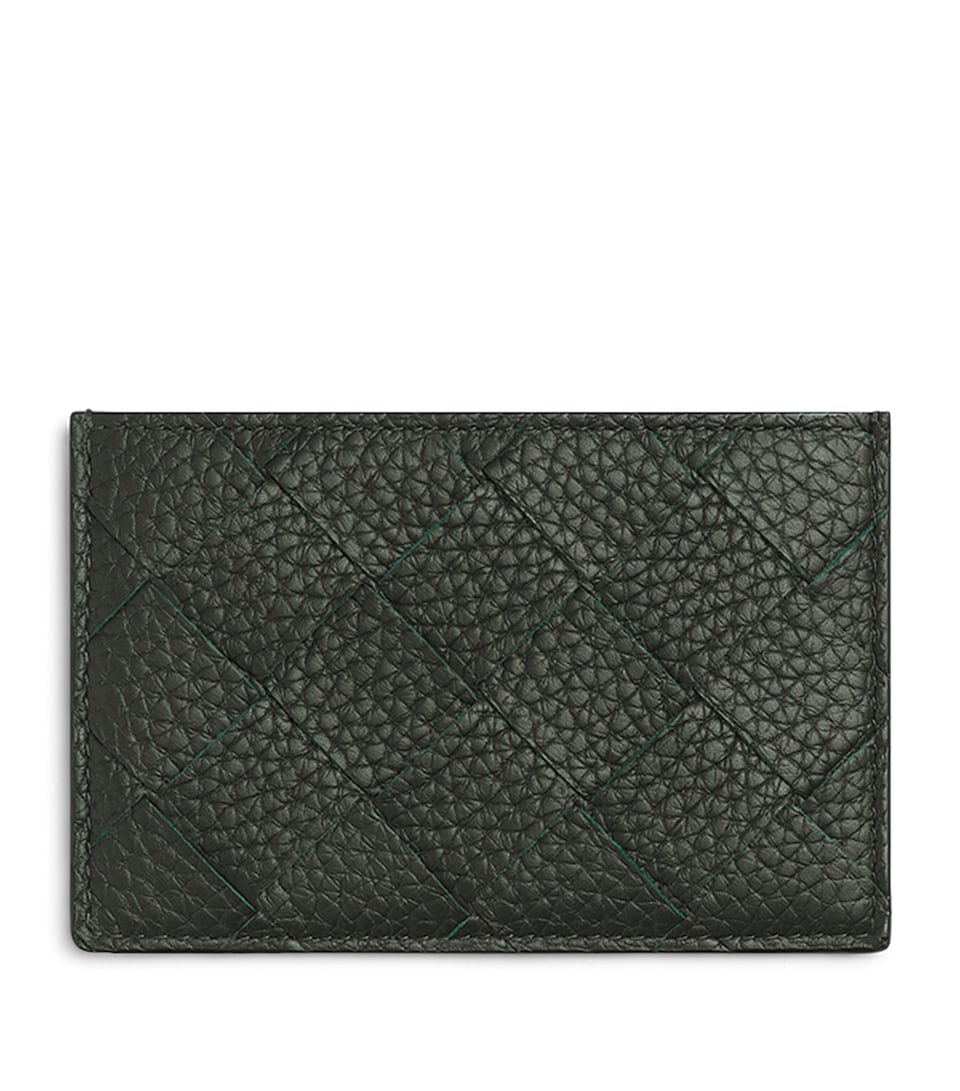 Grained Leather Intrecciato Card Holder