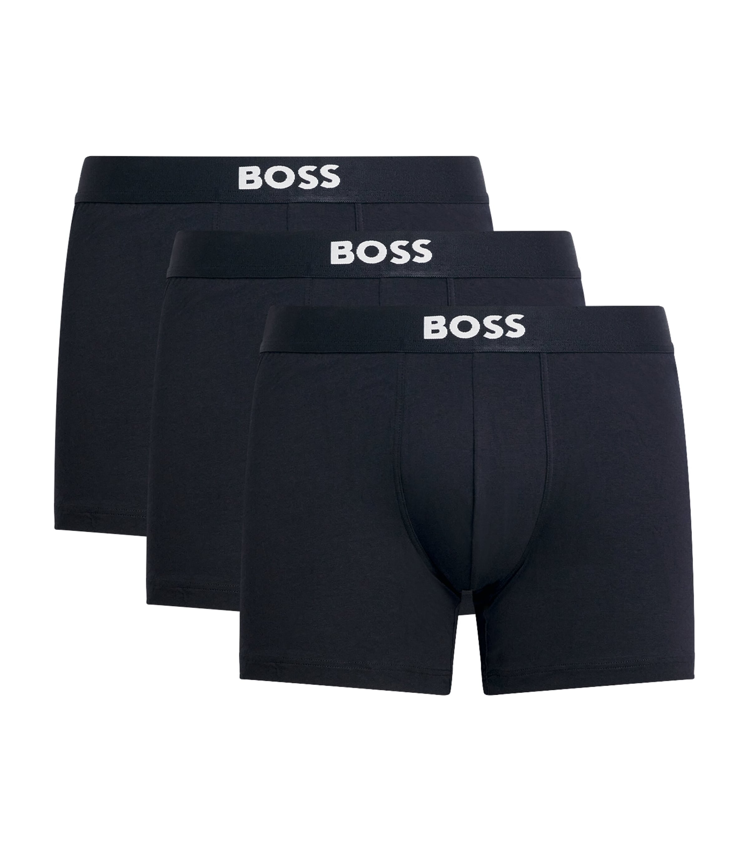 BOSS Mens Organic Cotton Stretch Boxer Briefs (Pack of 3) Black